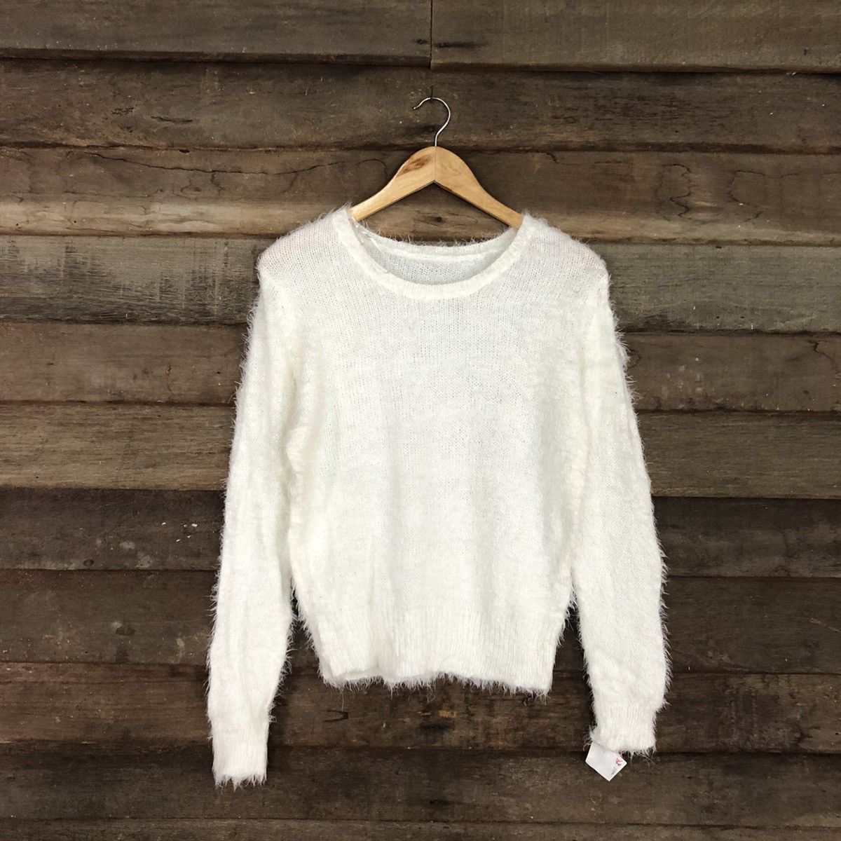 Homespun Knitwear DL Japan White Mohair Shag Shaggy Knitwear #c1075 Size US M / EU 48-50 / 2 - 1 Thumbnail
