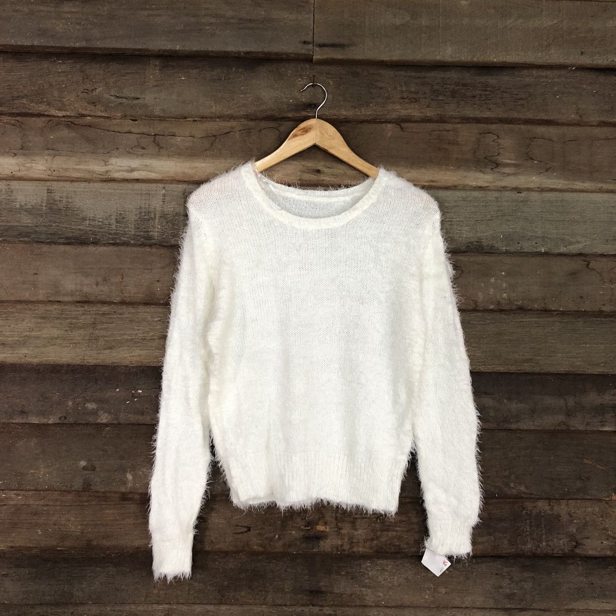 Homespun Knitwear DL Japan White Mohair Shag Shaggy Knitwear #c1075 Size US M / EU 48-50 / 2 - 3 Thumbnail