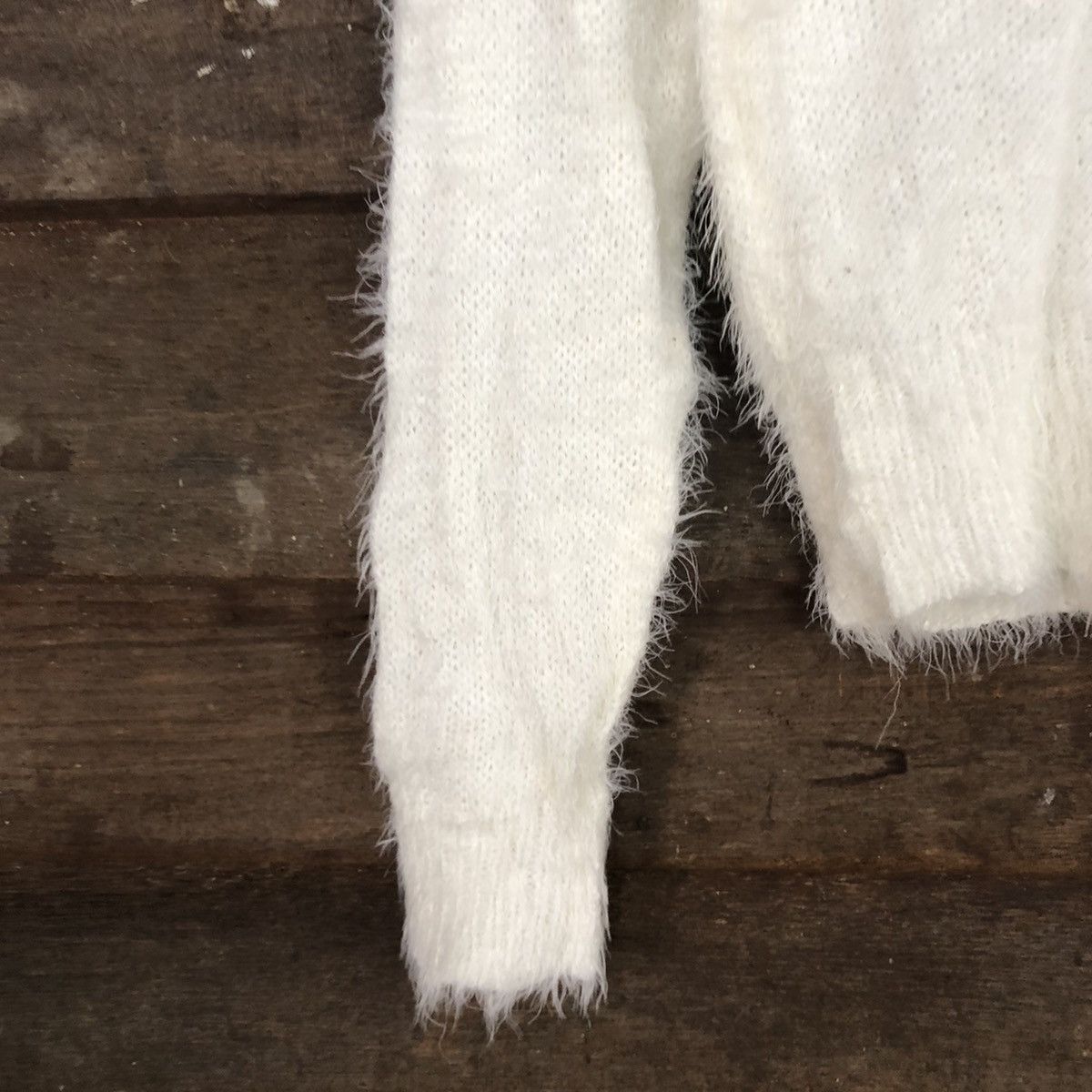 Homespun Knitwear DL Japan White Mohair Shag Shaggy Knitwear #c1075 Size US M / EU 48-50 / 2 - 6 Thumbnail