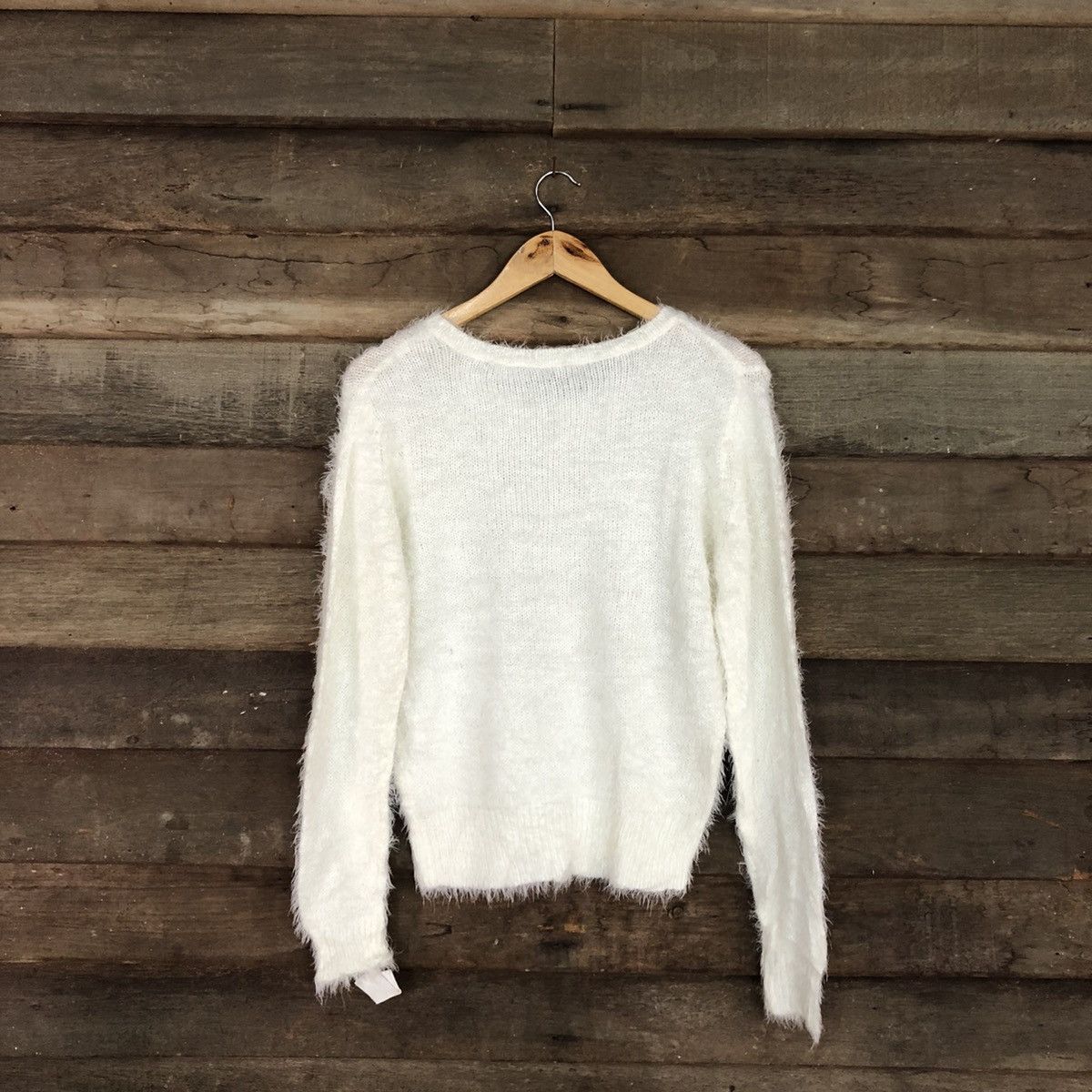 Homespun Knitwear DL Japan White Mohair Shag Shaggy Knitwear #c1075 Size US M / EU 48-50 / 2 - 10 Thumbnail