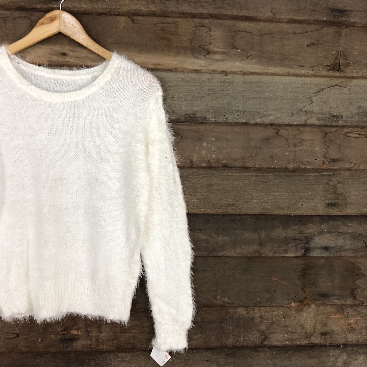 Homespun Knitwear DL Japan White Mohair Shag Shaggy Knitwear #c1075 Size US M / EU 48-50 / 2 - 5 Thumbnail