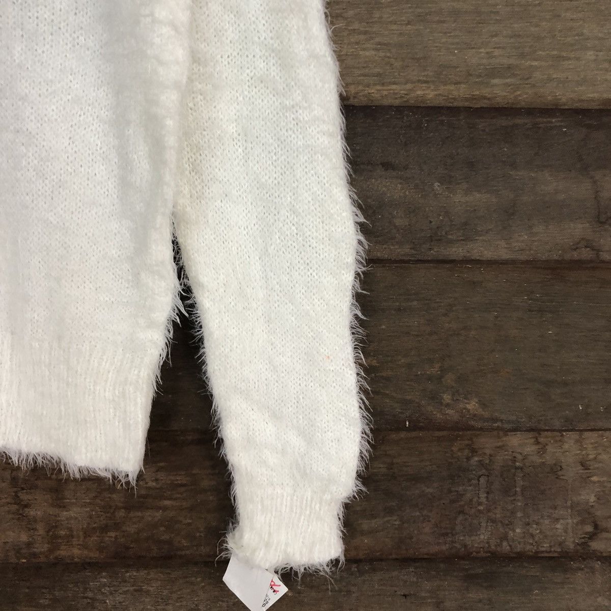 Homespun Knitwear DL Japan White Mohair Shag Shaggy Knitwear #c1075 Size US M / EU 48-50 / 2 - 4 Thumbnail