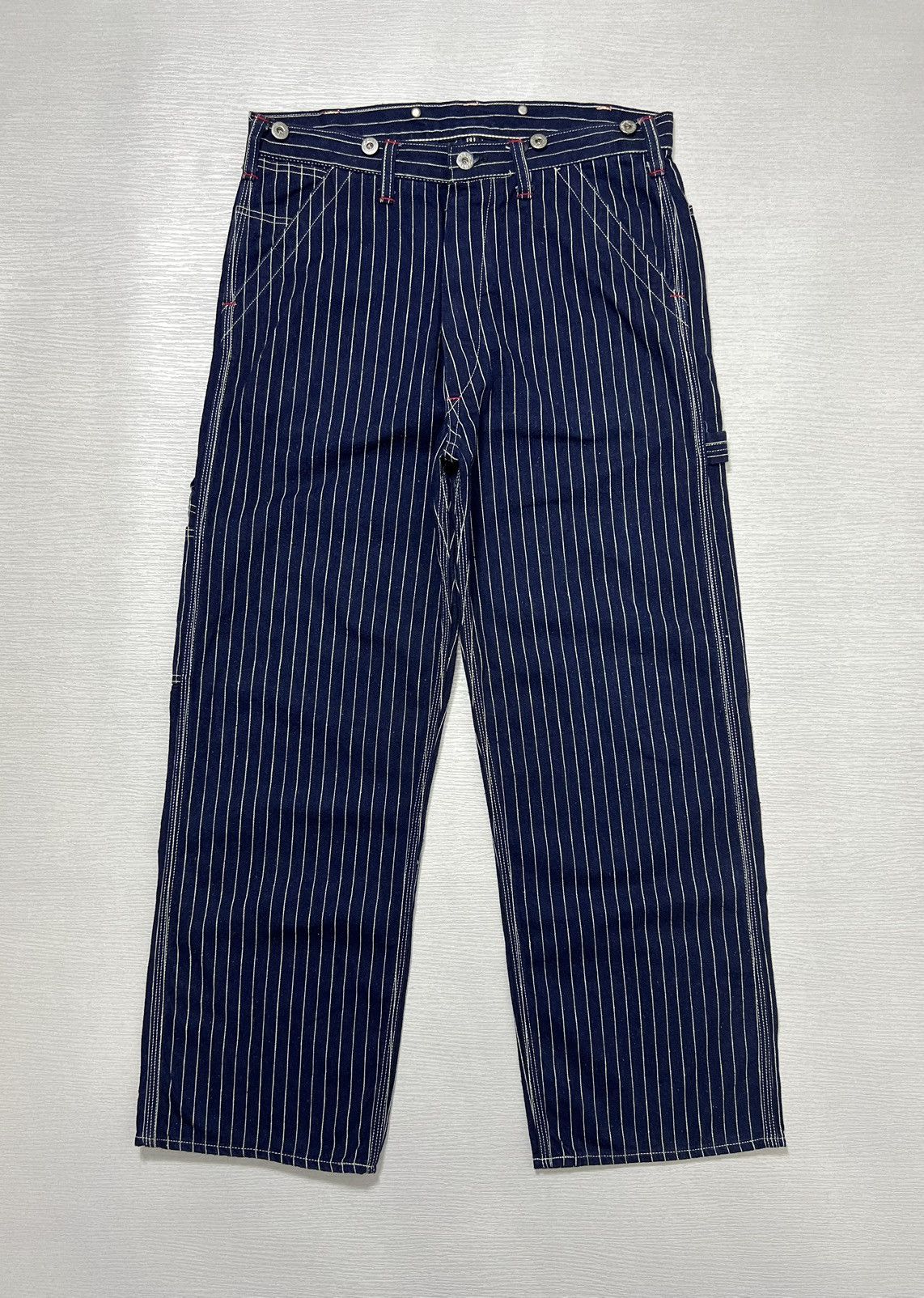 Warehouse 1092 Painter Pant - Indigo Stripe Canvas