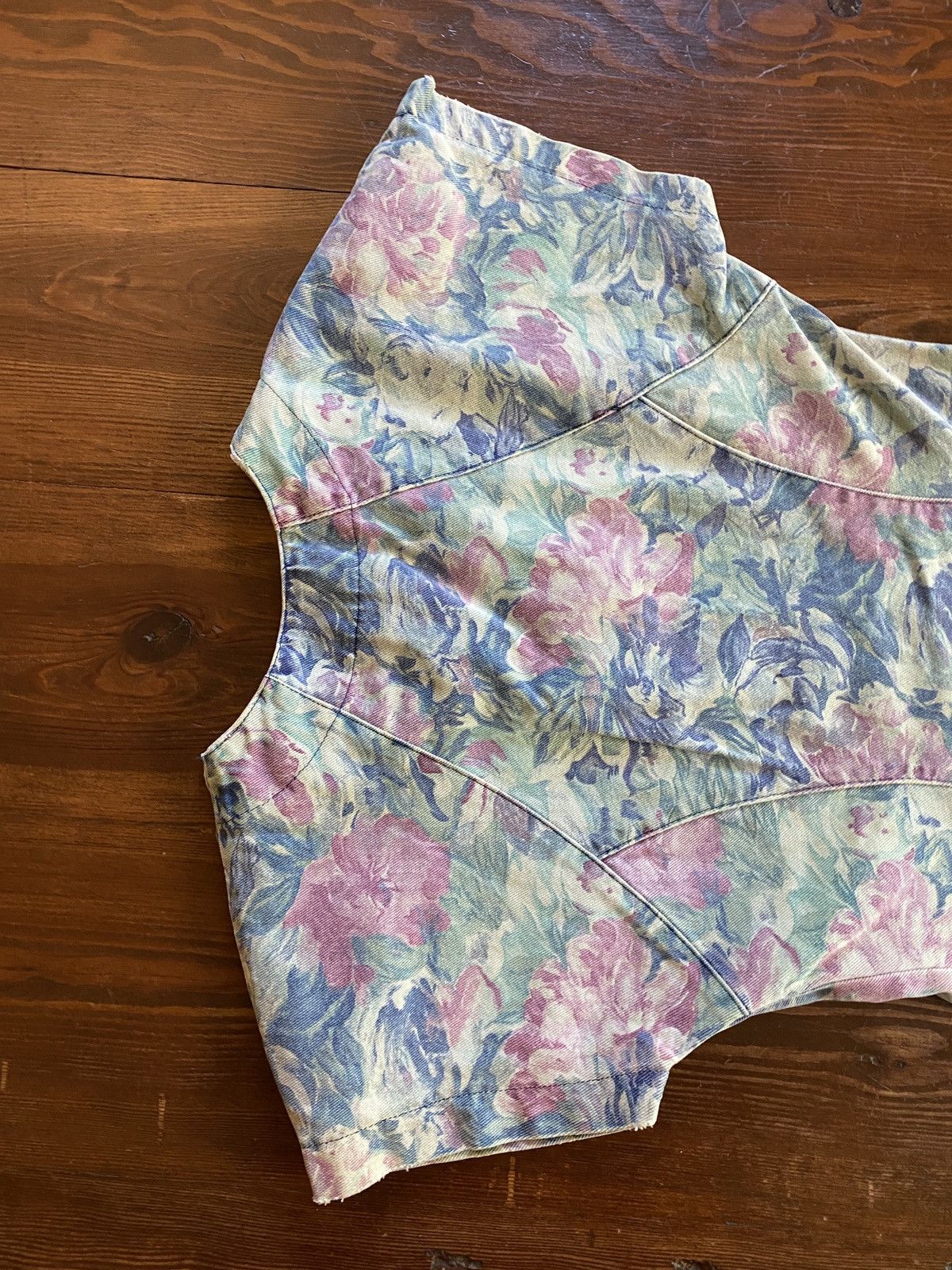 Retrofit Vintage 80’s Hollywood Blvd Floral Denim Full Zip Minidress Size S / US 4 / IT 40 - 21 Thumbnail