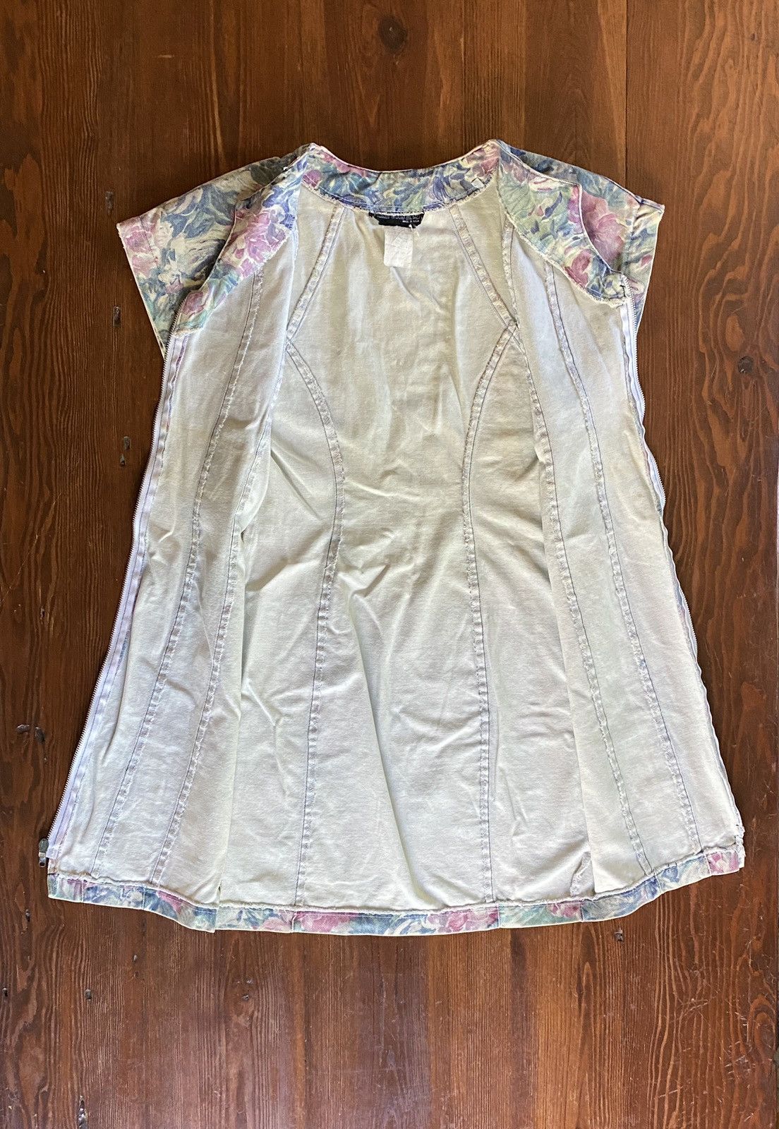 Retrofit Vintage 80’s Hollywood Blvd Floral Denim Full Zip Minidress Size S / US 4 / IT 40 - 10 Thumbnail