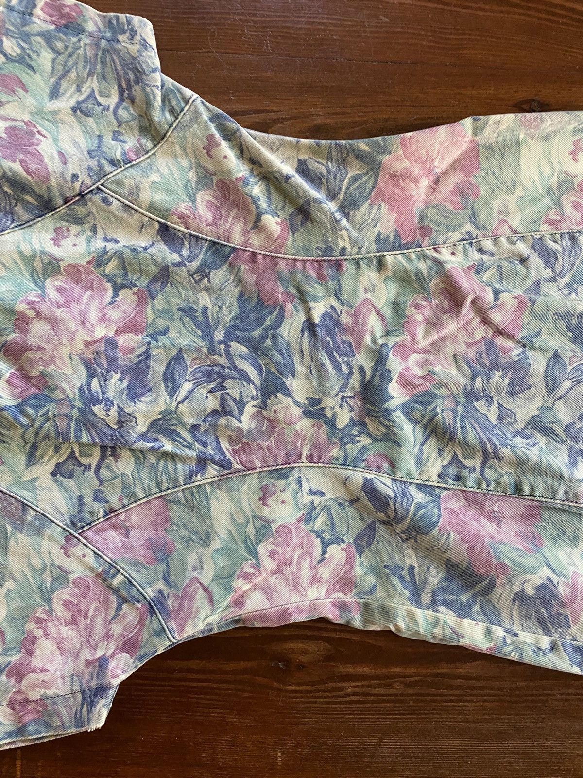 Retrofit Vintage 80’s Hollywood Blvd Floral Denim Full Zip Minidress Size S / US 4 / IT 40 - 20 Thumbnail