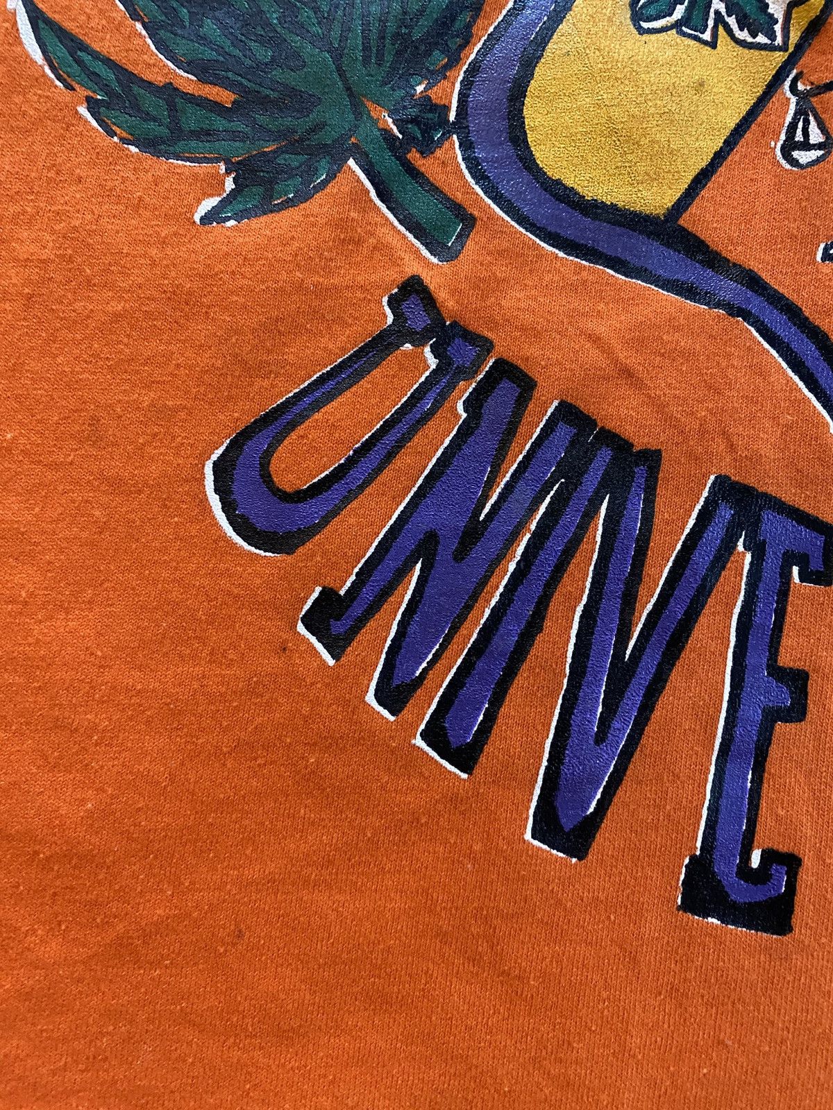 Vintage Vintage 80’s Ganja University Single Stitch Orange Tee Size US XL / EU 56 / 4 - 6 Thumbnail