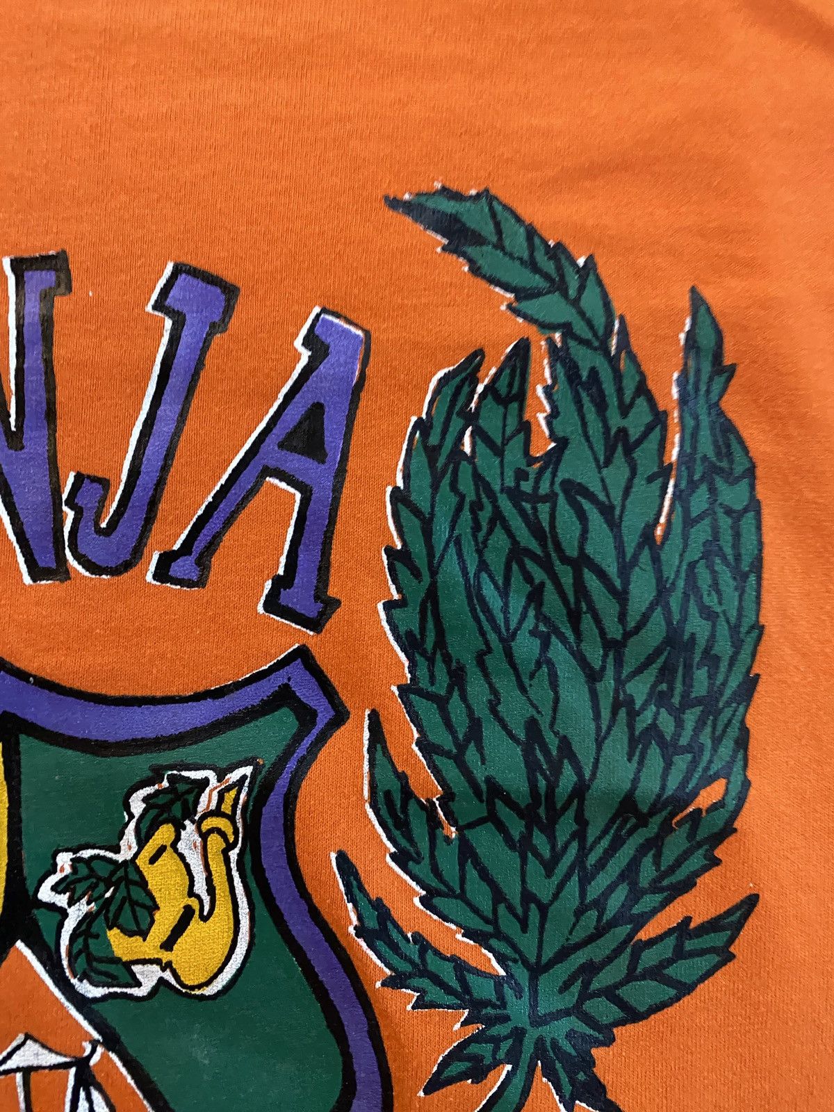 Vintage Vintage 80’s Ganja University Single Stitch Orange Tee Size US XL / EU 56 / 4 - 3 Thumbnail
