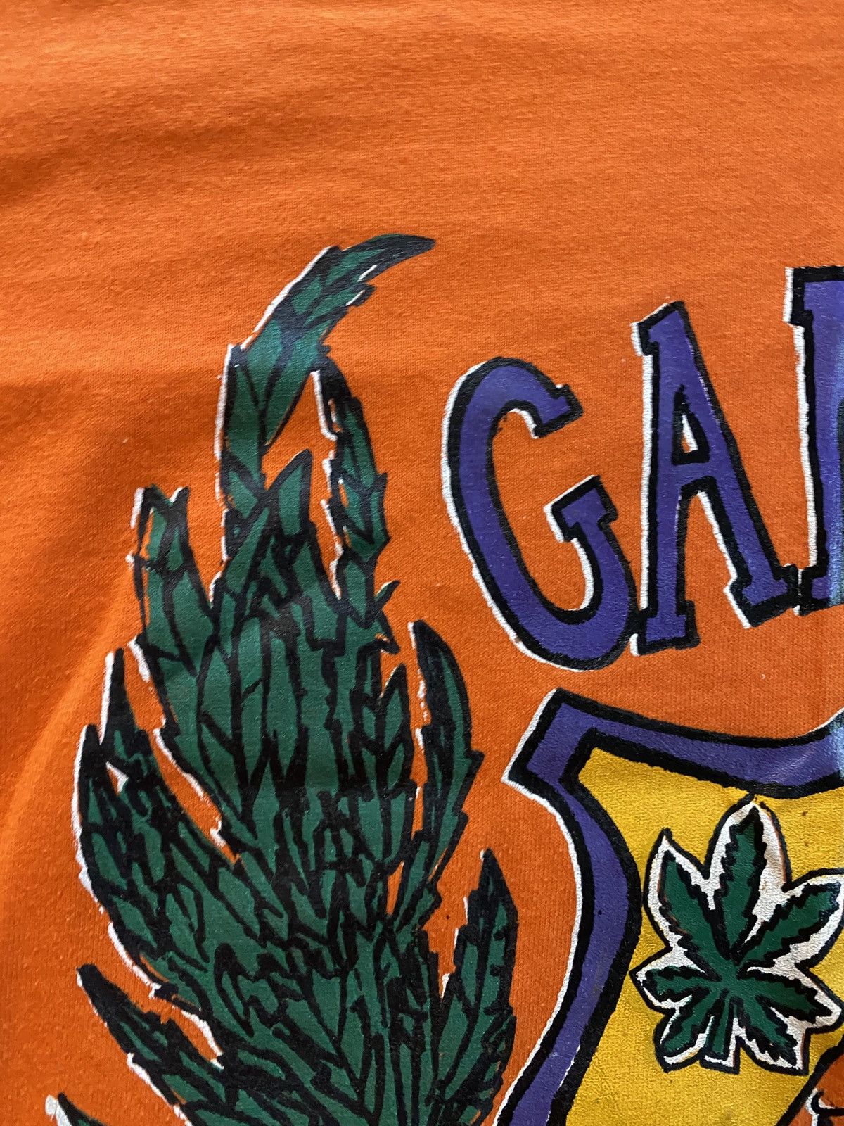 Vintage Vintage 80’s Ganja University Single Stitch Orange Tee Size US XL / EU 56 / 4 - 2 Thumbnail