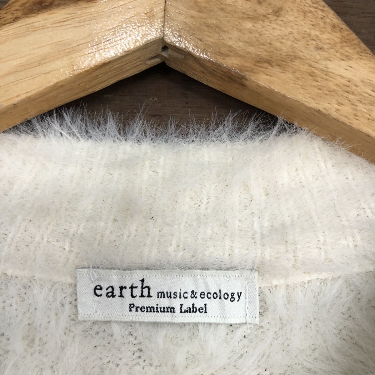 Homespun Knitwear × Japanese Brand Earth Music & Ecology White Mohair shaggy Knitwear #c1071 Size M / US 6-8 / IT 42-44 - 11 Thumbnail