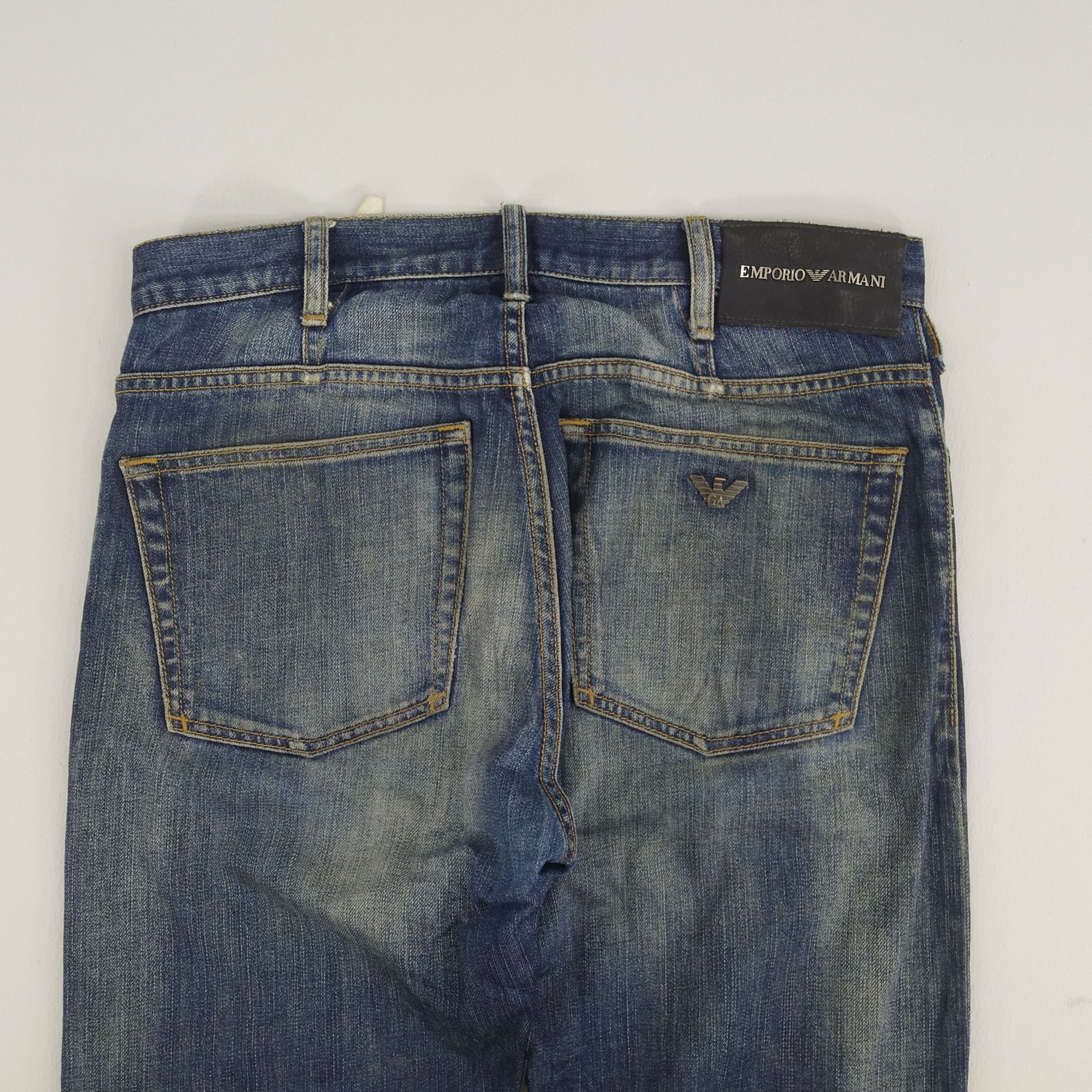 Denime W30 Emporio Armani Denim Jeans Faded Blue Button Jeans Size US 30 / EU 46 - 8 Thumbnail
