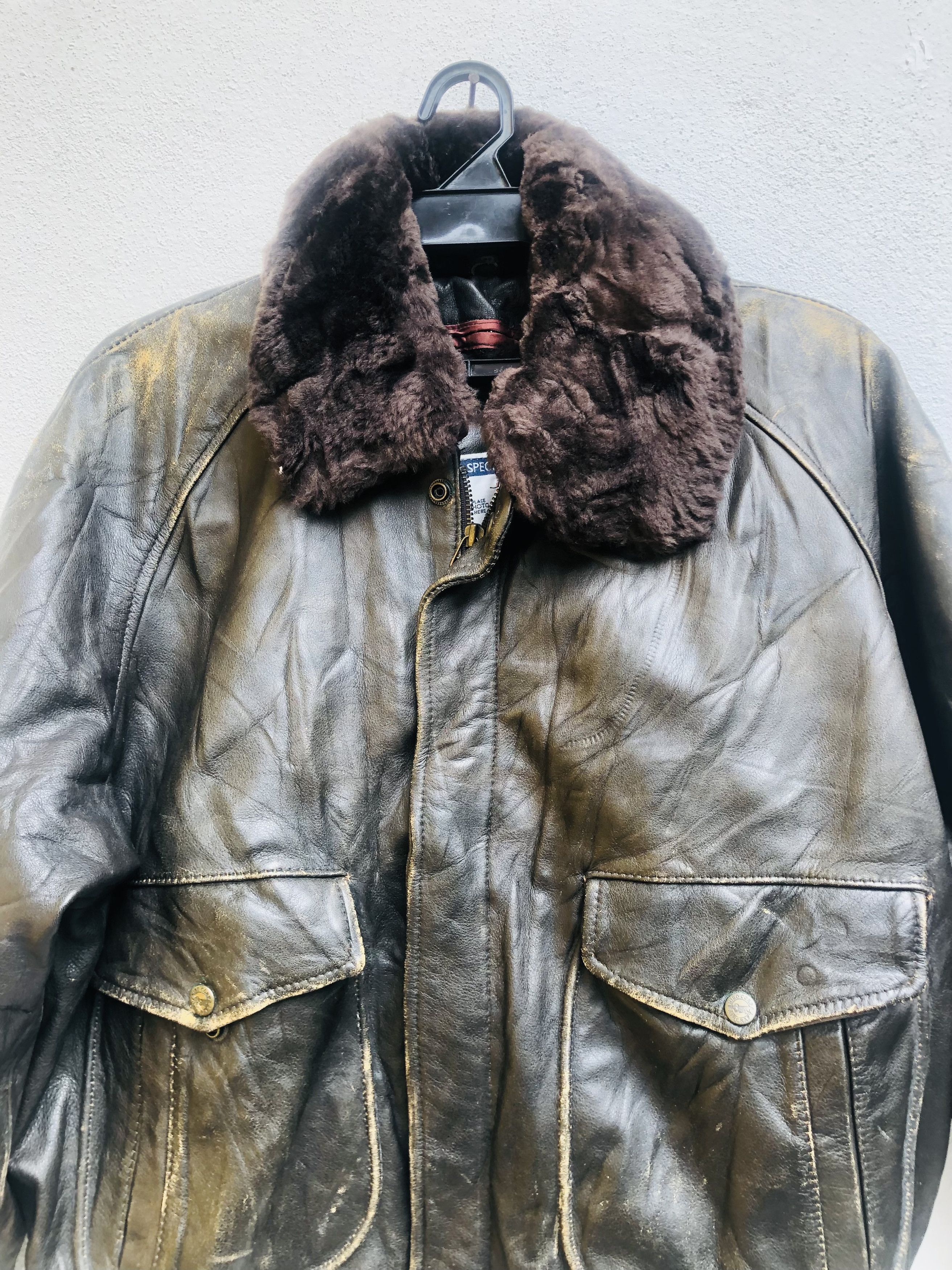 Japanese Brand × Vintage Vintage Special Forces Leather Jacket Design Fashion Style Size US L / EU 52-54 / 3 - 2 Thumbnail
