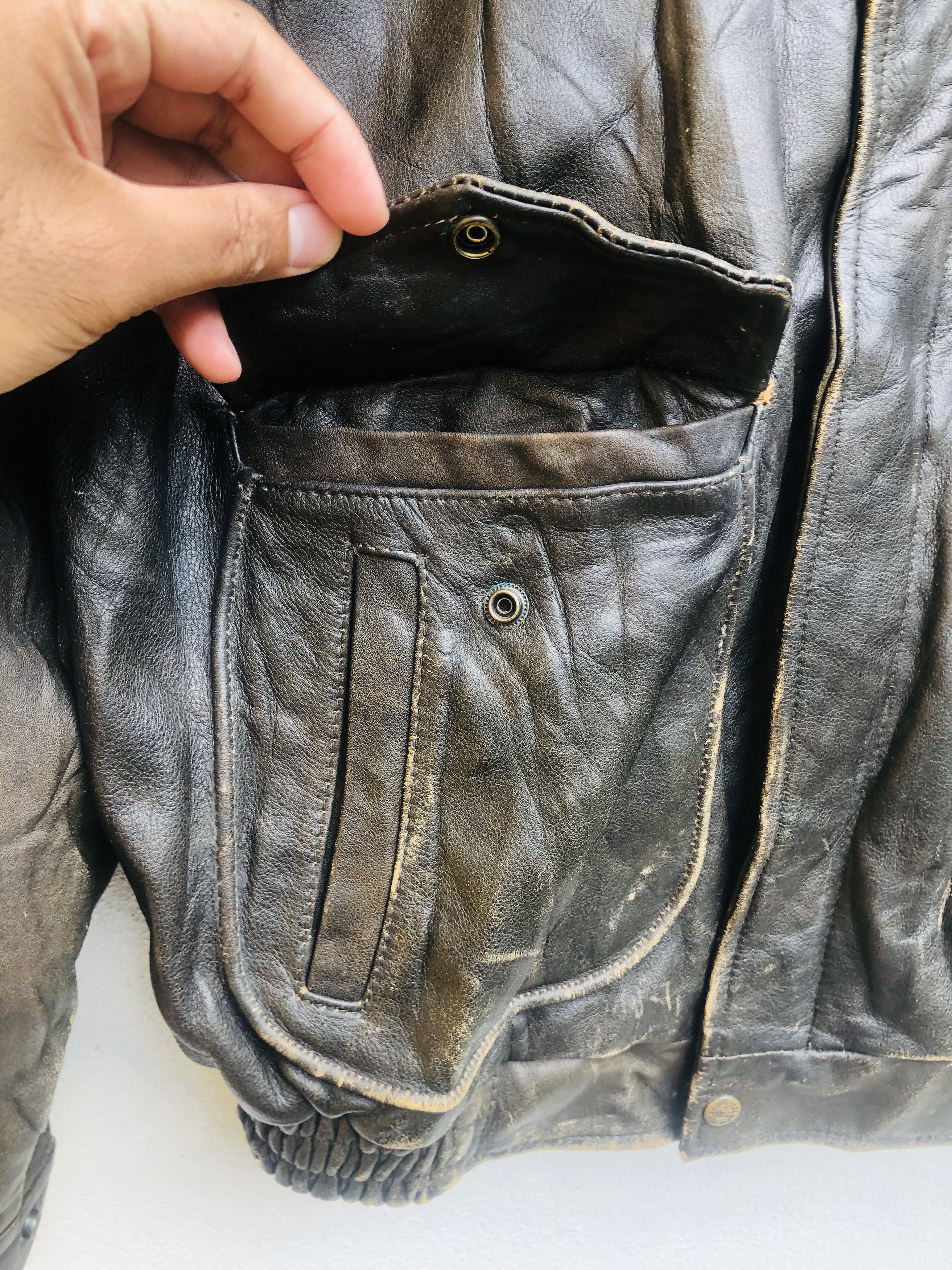 Japanese Brand × Vintage Vintage Special Forces Leather Jacket Design Fashion Style Size US L / EU 52-54 / 3 - 6 Thumbnail