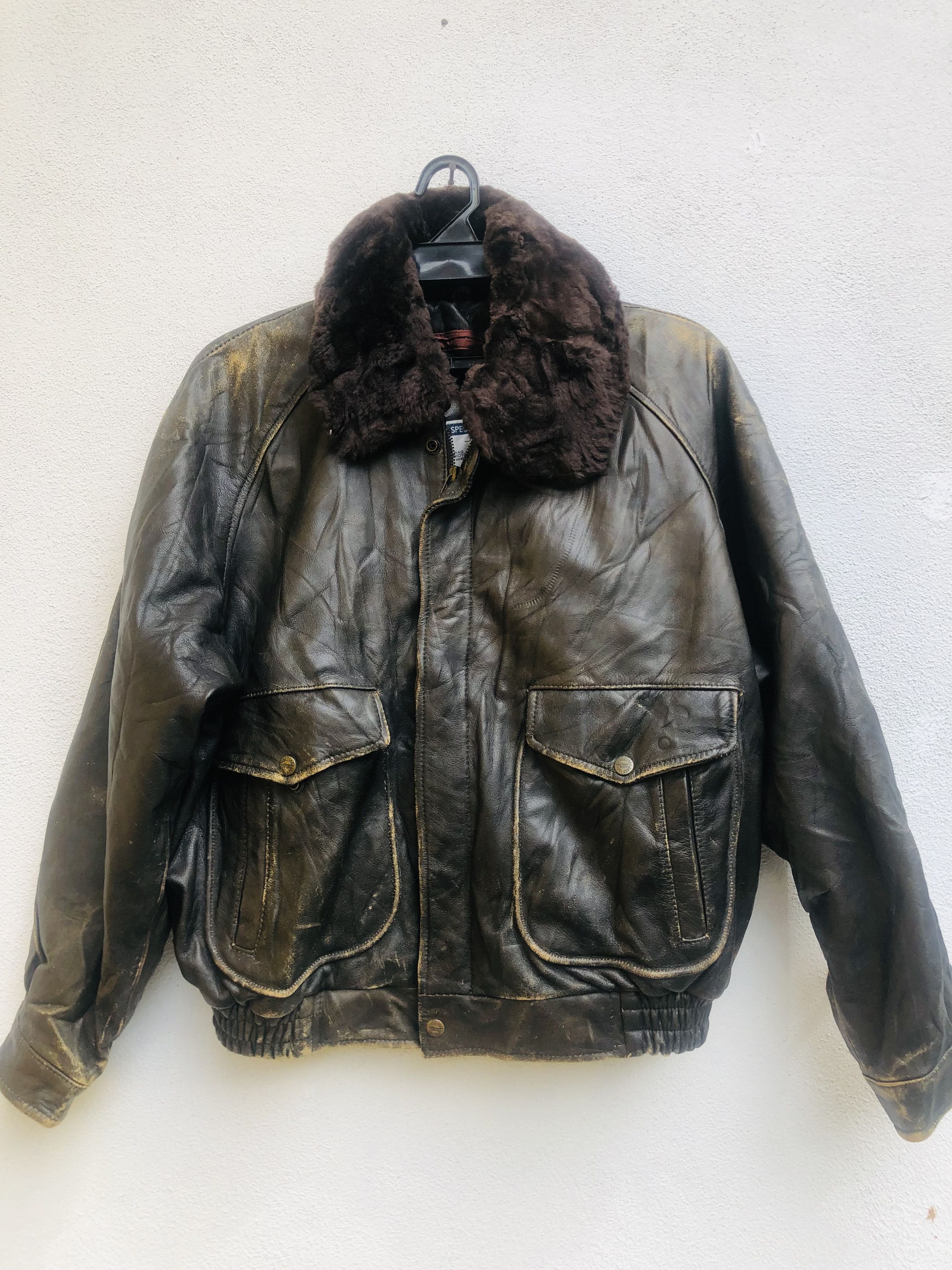 Japanese Brand × Vintage Vintage Special Forces Leather Jacket Design Fashion Style Size US L / EU 52-54 / 3 - 1 Thumbnail
