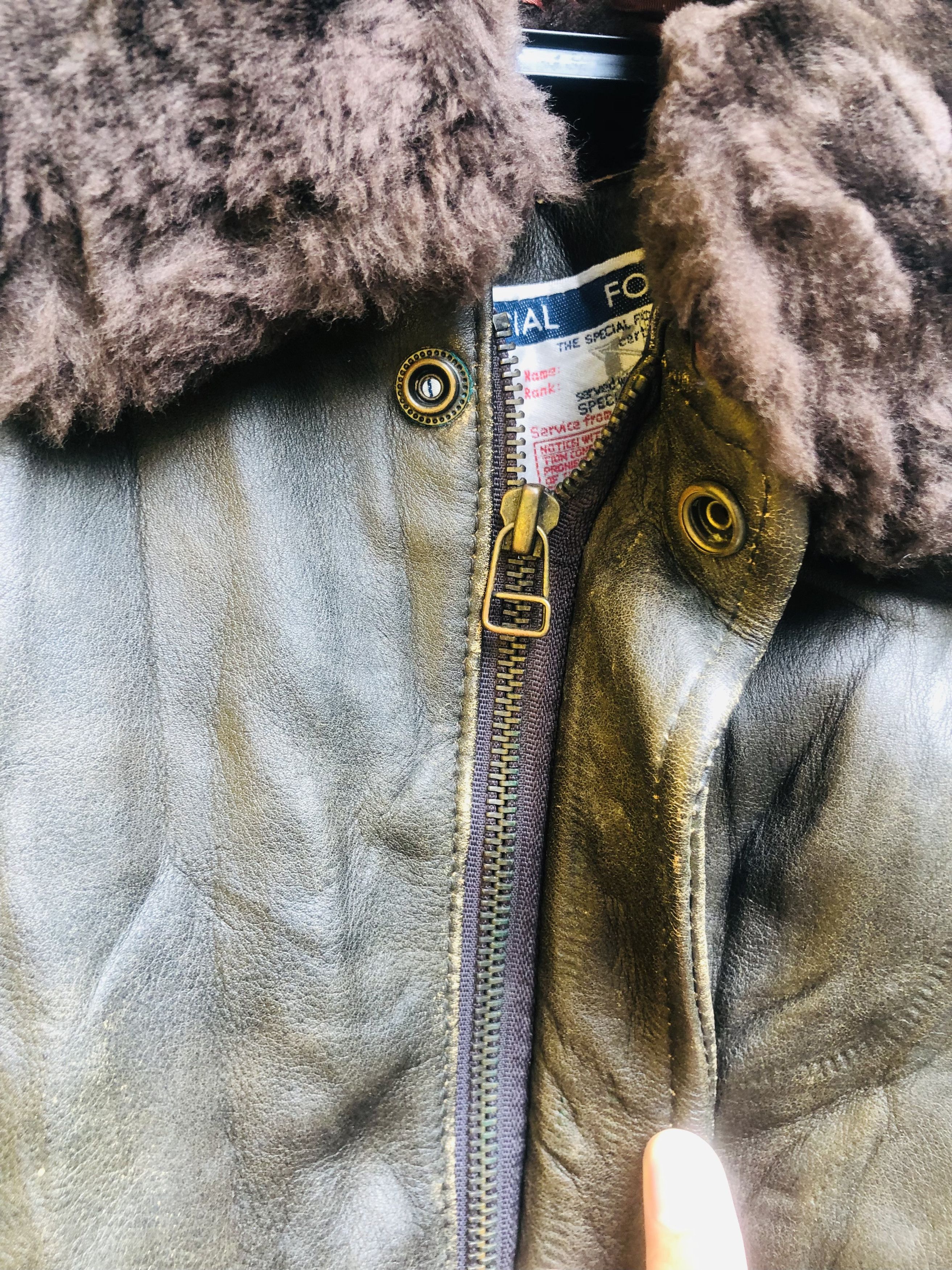 Japanese Brand × Vintage Vintage Special Forces Leather Jacket Design Fashion Style Size US L / EU 52-54 / 3 - 8 Thumbnail