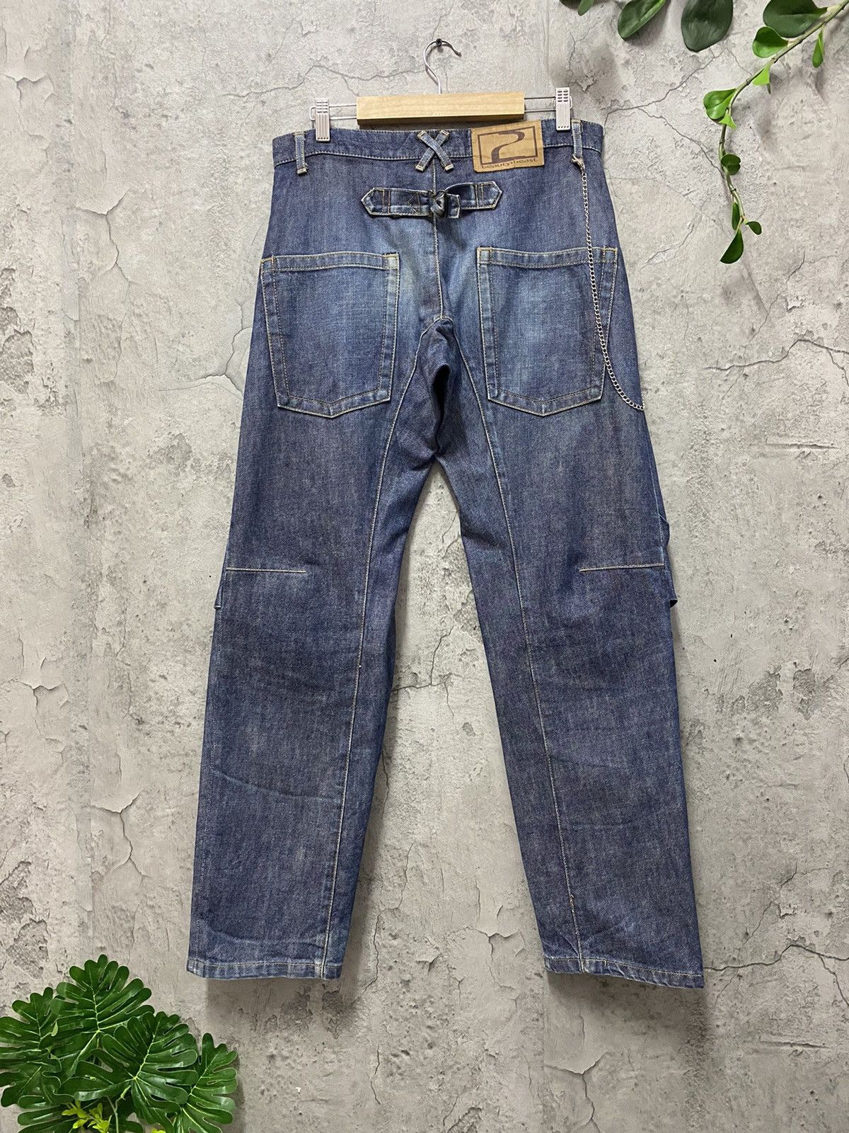 20471120 × Beauty Beast Archive 90’s Beauty Beast Engineered Buckle Back Denim Pants Size US 32 / EU 48 - 2 Thumbnail