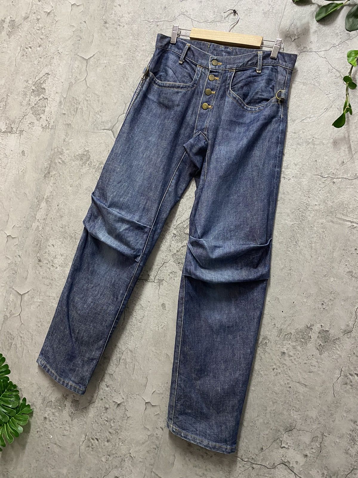 20471120 × Beauty Beast Archive 90’s Beauty Beast Engineered Buckle Back Denim Pants Size US 32 / EU 48 - 3 Thumbnail