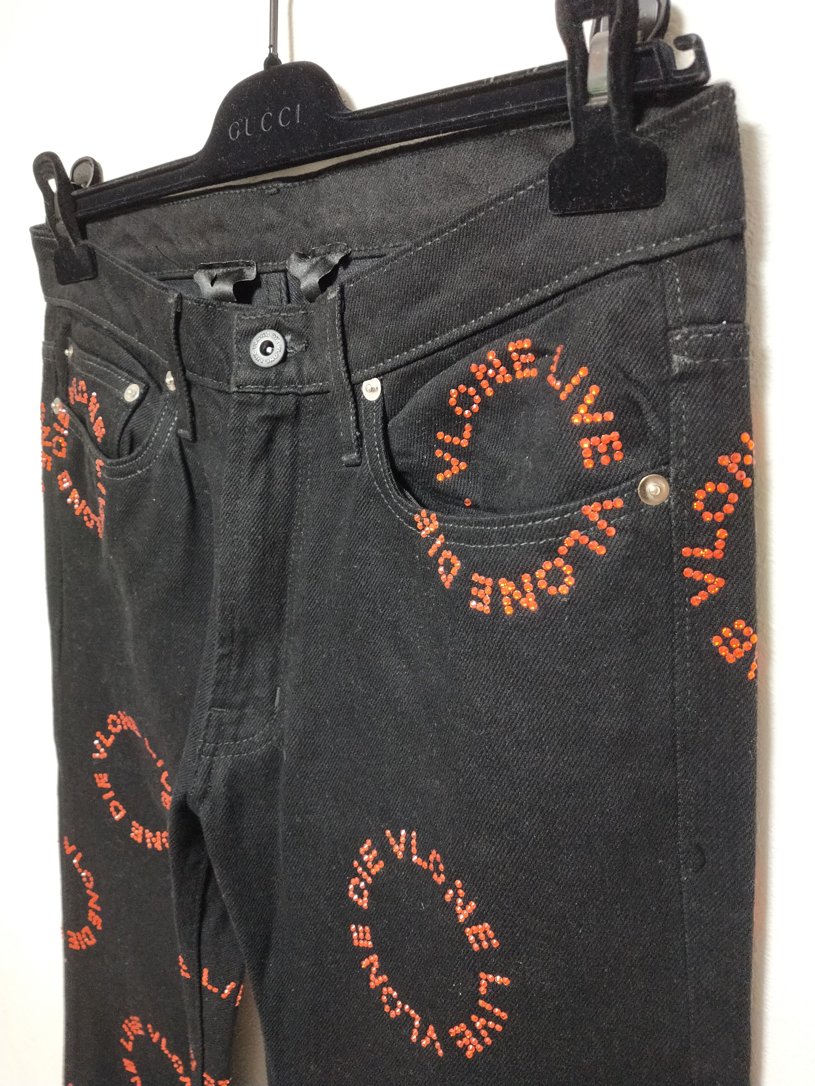 Vlone Rhinestone Denim Jeans Size US 30 / EU 46 - 3 Thumbnail