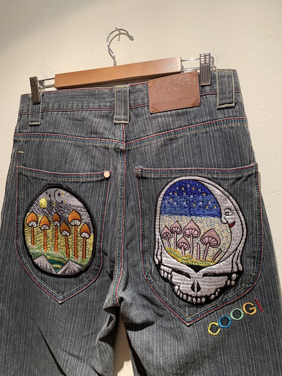 Coogi × Vintage RARE* Vintage Coogi Grateful Dead Mushroom Skull Denim Jeans Size US 32 / EU 48 - 4 Thumbnail