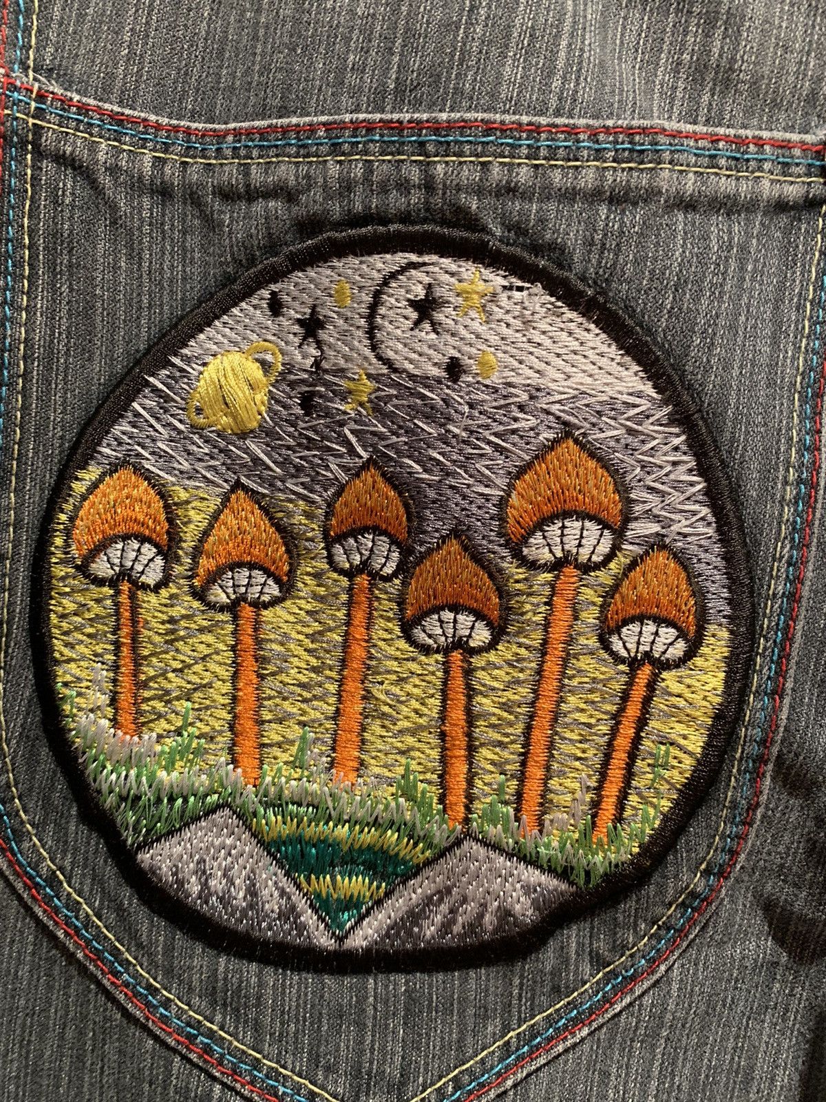Coogi × Vintage RARE* Vintage Coogi Grateful Dead Mushroom Skull Denim Jeans Size US 32 / EU 48 - 5 Thumbnail