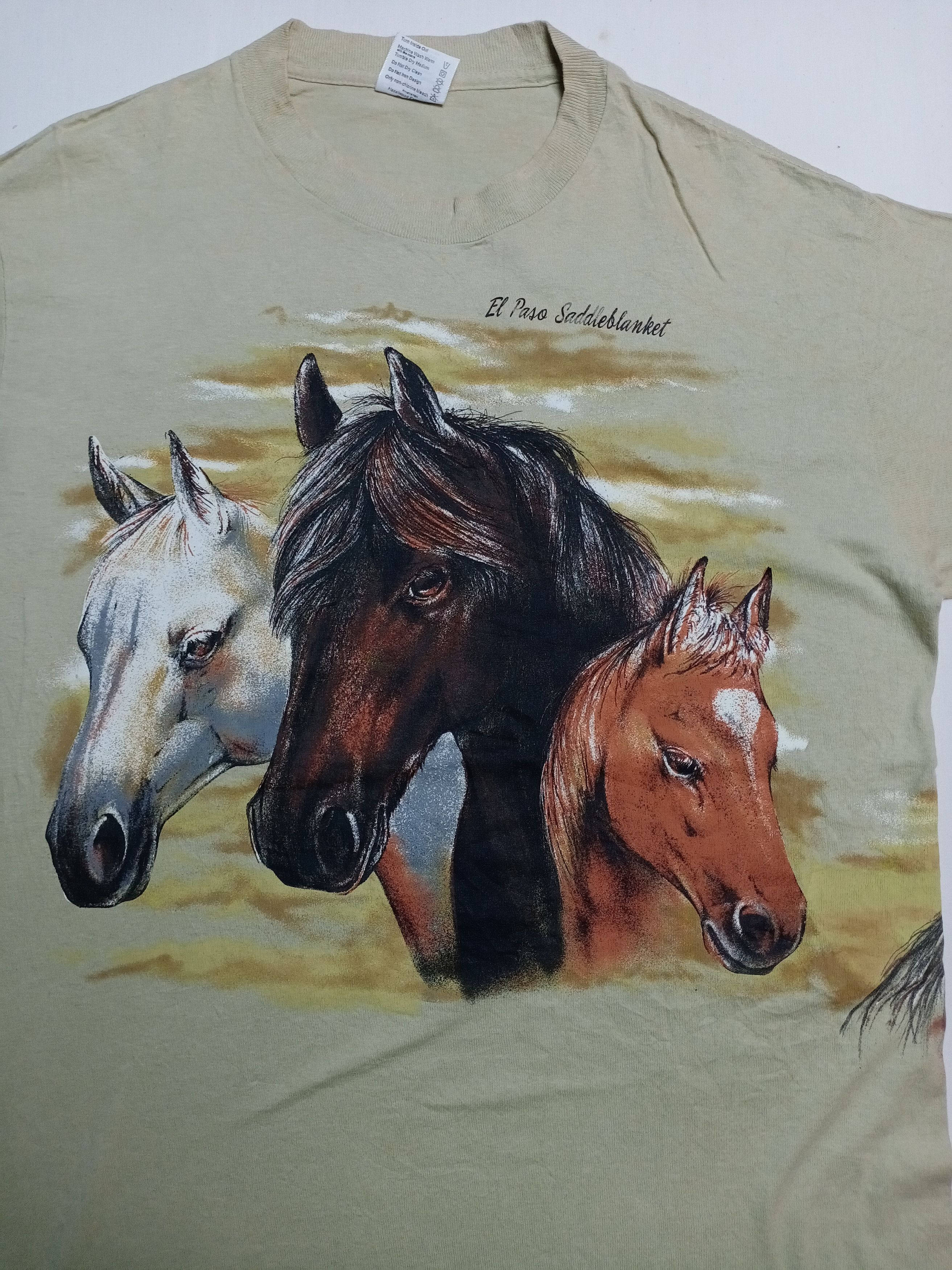 Cowboy Equipment × Habitat × Vintage Vintage Horses Cowboy Overprint Habitat T-shirt Size US L / EU 52-54 / 3 - 7 Thumbnail