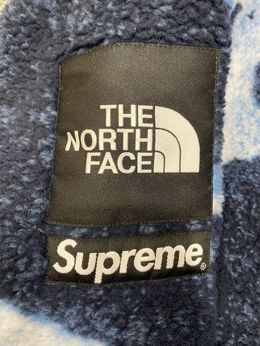 Supreme Supreme The North Face Bleached Denim Print Fleece Jacket