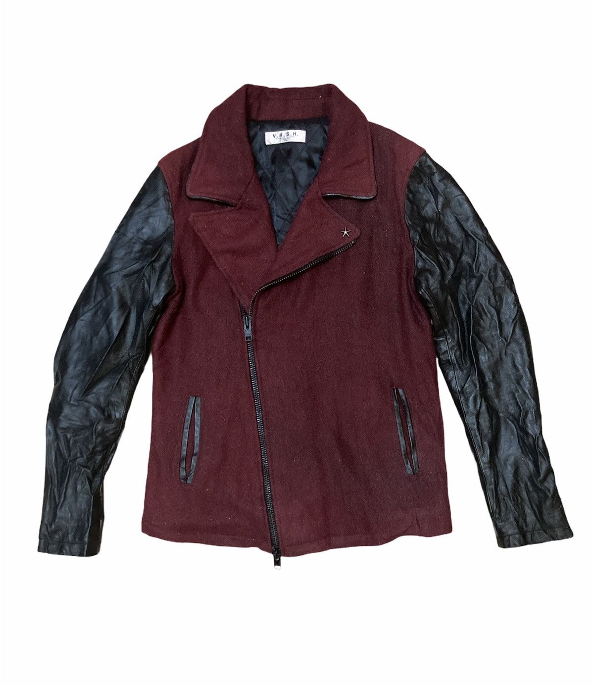 Double Collar Leather Arm Jacket