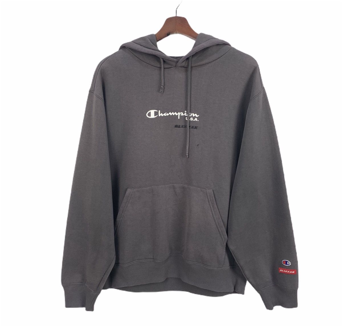 Champion × Vintage 90s CHAMPION BLIZZAK USA Spellout Pullover Hoodie Sweater Size US XL / EU 56 / 4 - 2 Thumbnail
