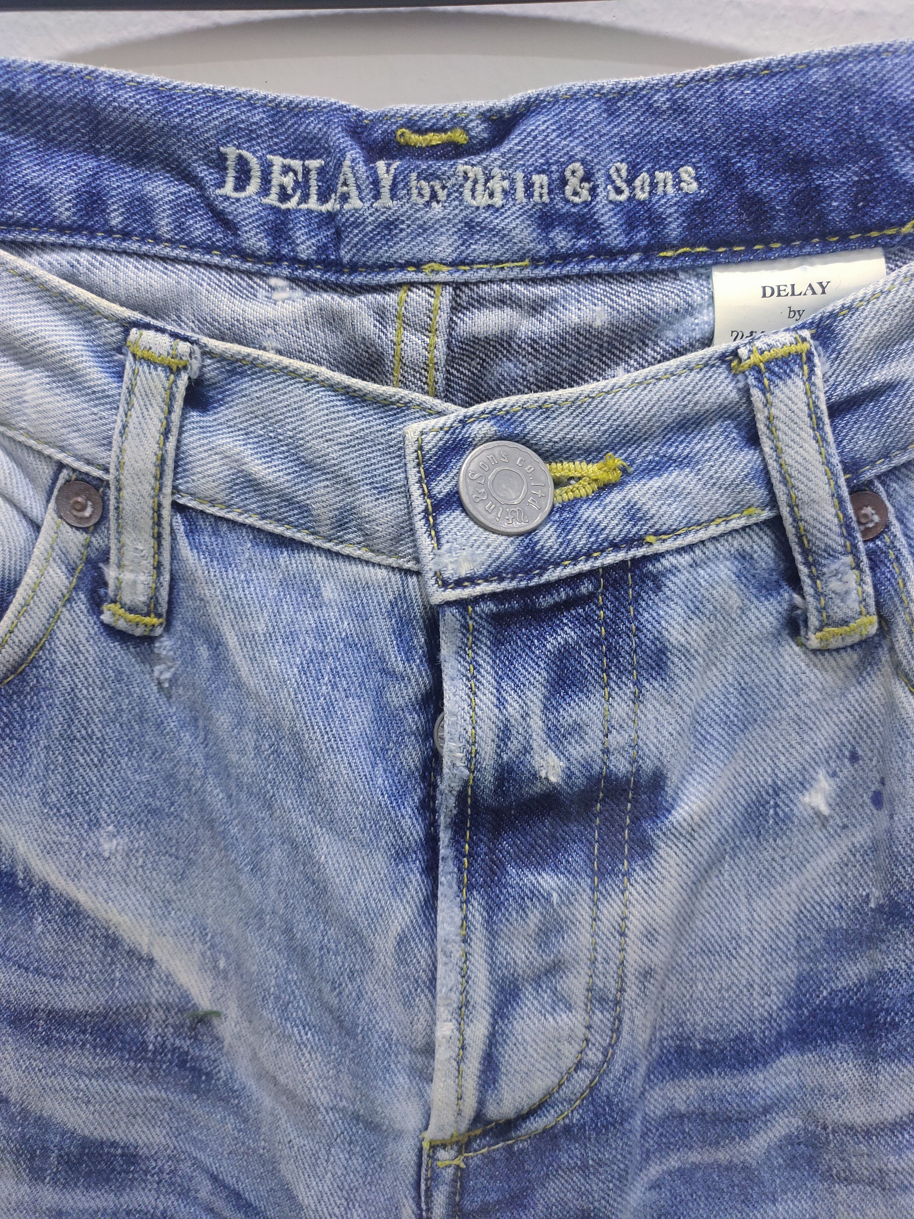 Japanese Brand × Seditionaries WIN & SONS Boro Patchwork Rugged Paint Splatter Denim Jeans Size US 30 / EU 46 - 8 Thumbnail