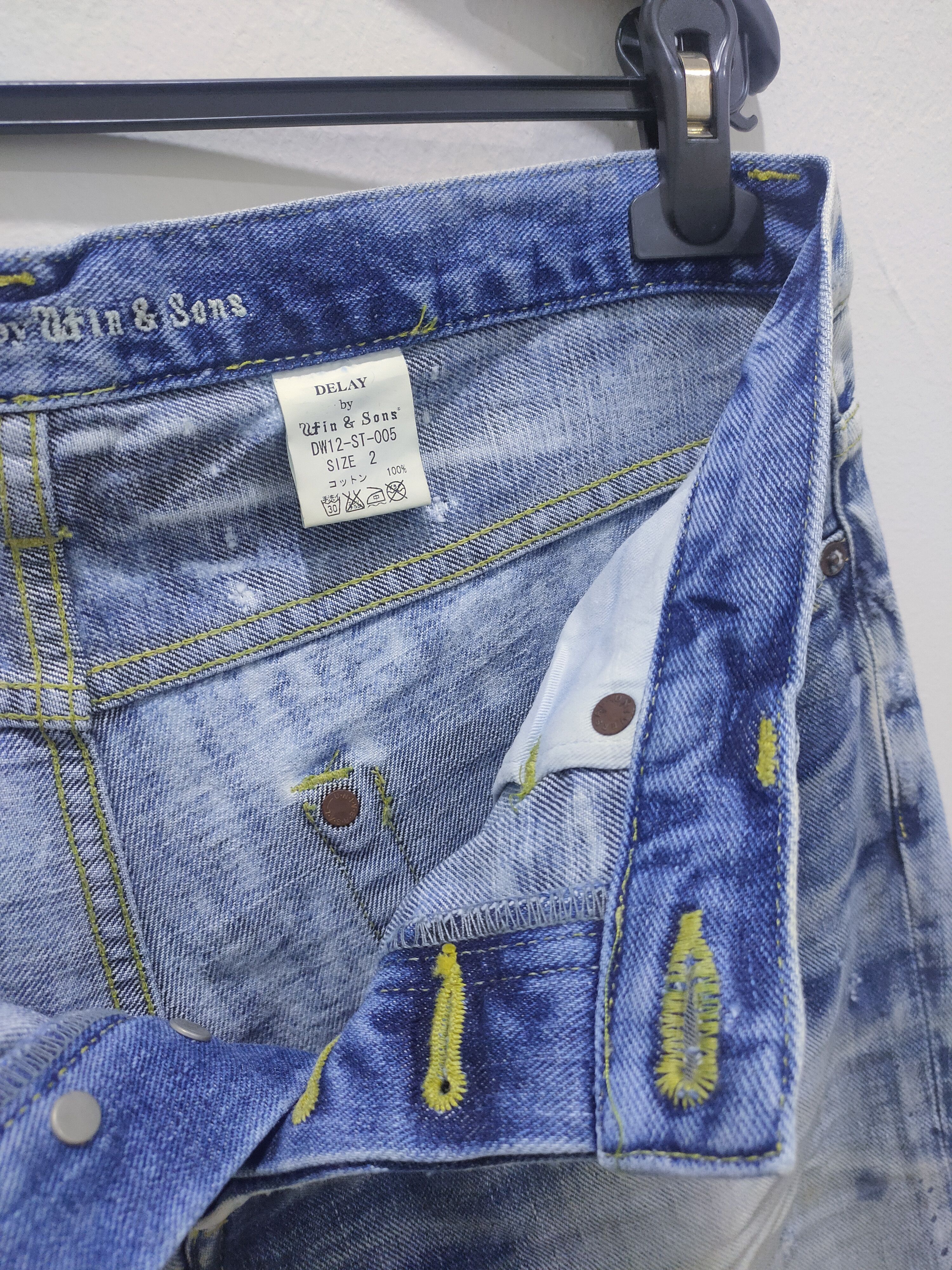Japanese Brand × Seditionaries WIN & SONS Boro Patchwork Rugged Paint Splatter Denim Jeans Size US 30 / EU 46 - 22 Thumbnail