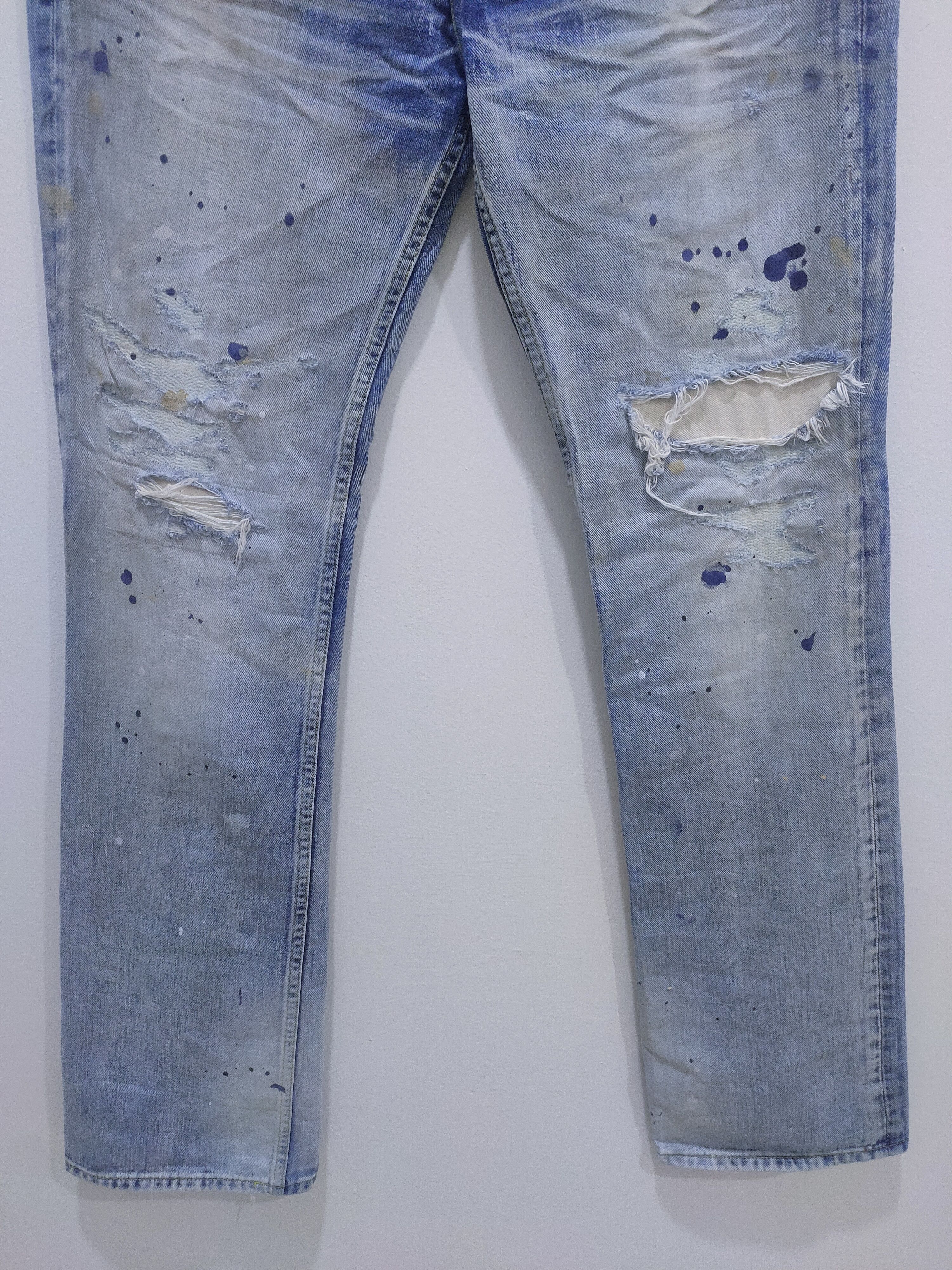 Japanese Brand × Seditionaries WIN & SONS Boro Patchwork Rugged Paint Splatter Denim Jeans Size US 30 / EU 46 - 5 Thumbnail