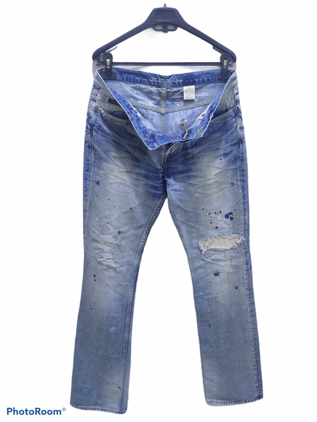 Japanese Brand × Seditionaries WIN & SONS Boro Patchwork Rugged Paint Splatter Denim Jeans Size US 30 / EU 46 - 3 Thumbnail