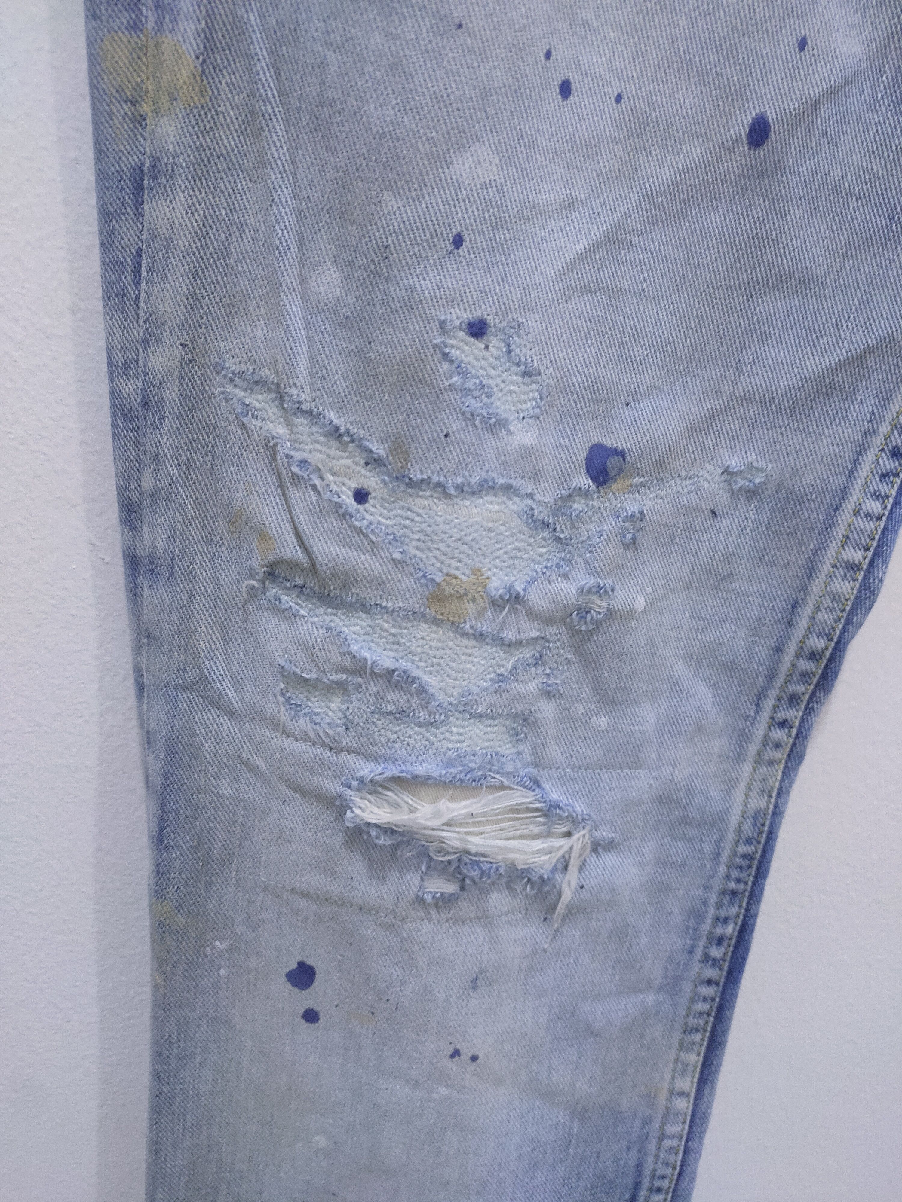 Japanese Brand × Seditionaries WIN & SONS Boro Patchwork Rugged Paint Splatter Denim Jeans Size US 30 / EU 46 - 11 Thumbnail