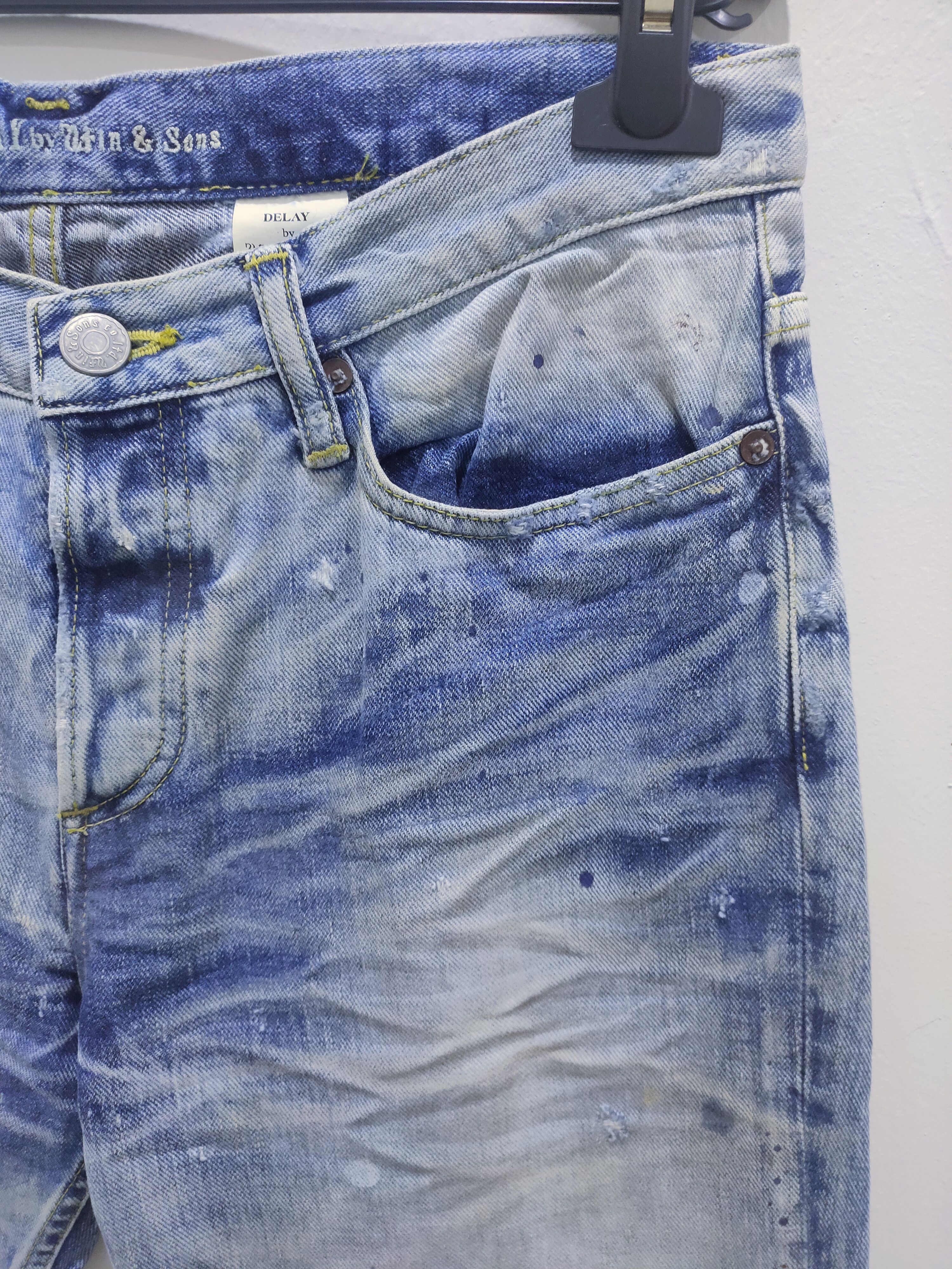 Japanese Brand × Seditionaries WIN & SONS Boro Patchwork Rugged Paint Splatter Denim Jeans Size US 30 / EU 46 - 9 Thumbnail