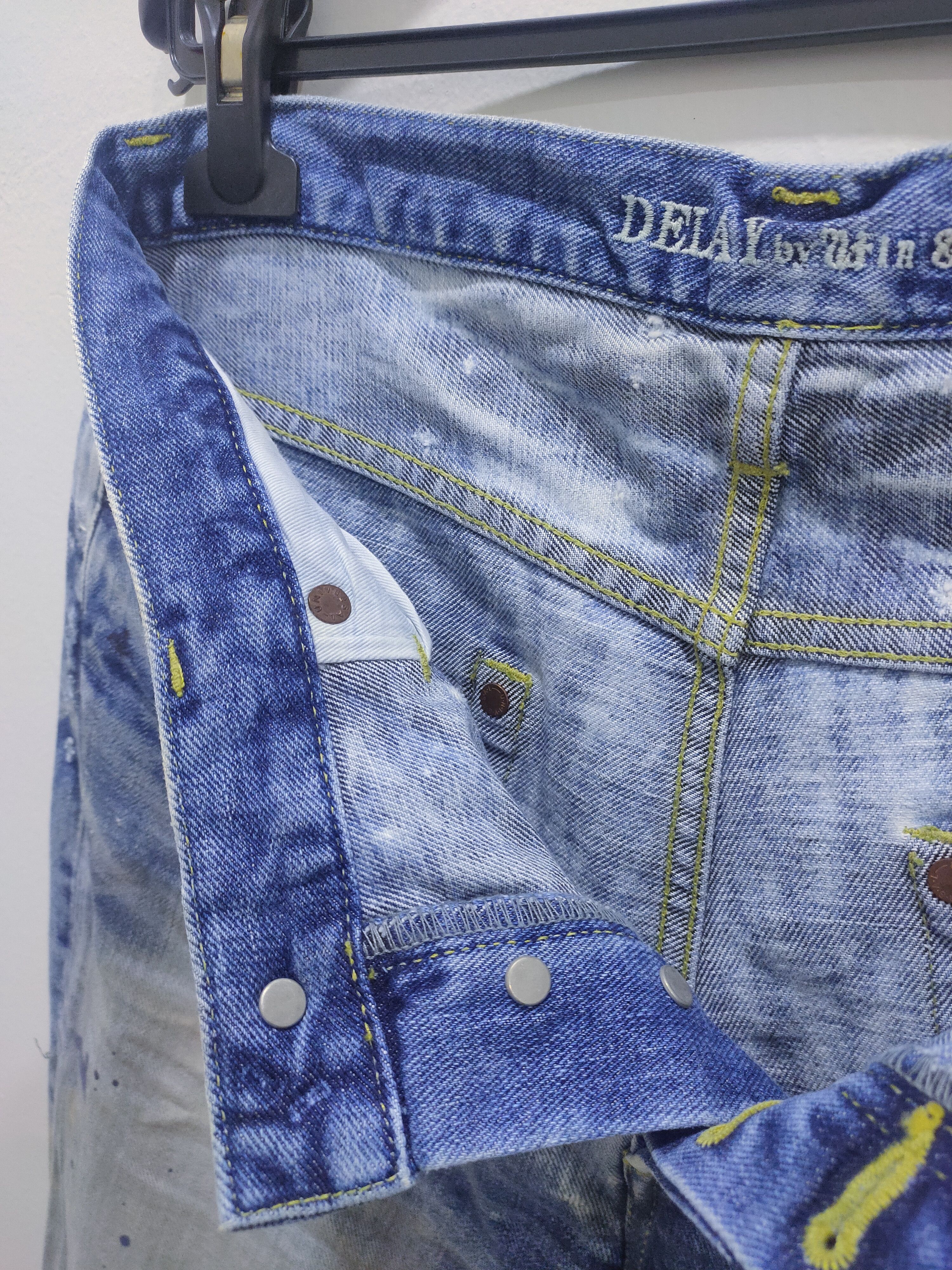 Japanese Brand × Seditionaries WIN & SONS Boro Patchwork Rugged Paint Splatter Denim Jeans Size US 30 / EU 46 - 21 Thumbnail