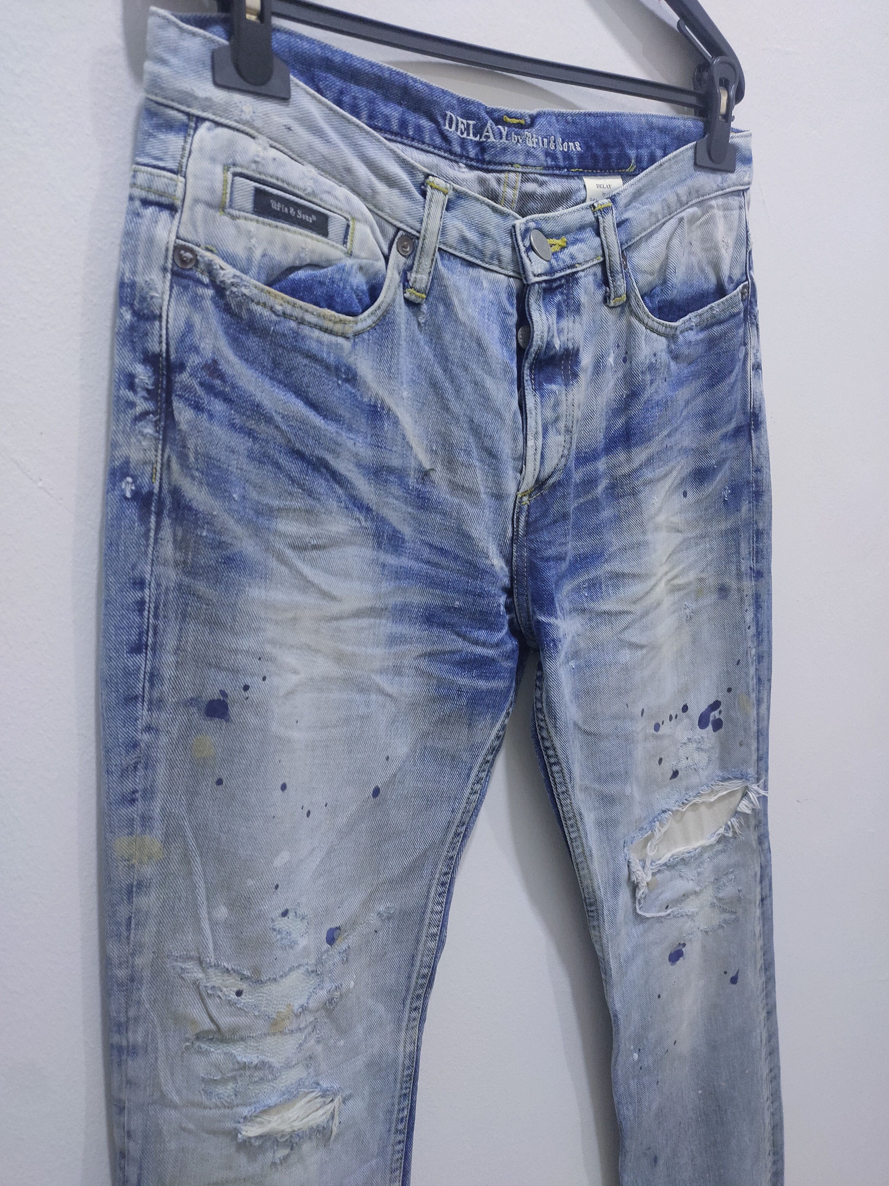 Japanese Brand × Seditionaries WIN & SONS Boro Patchwork Rugged Paint Splatter Denim Jeans Size US 30 / EU 46 - 6 Thumbnail