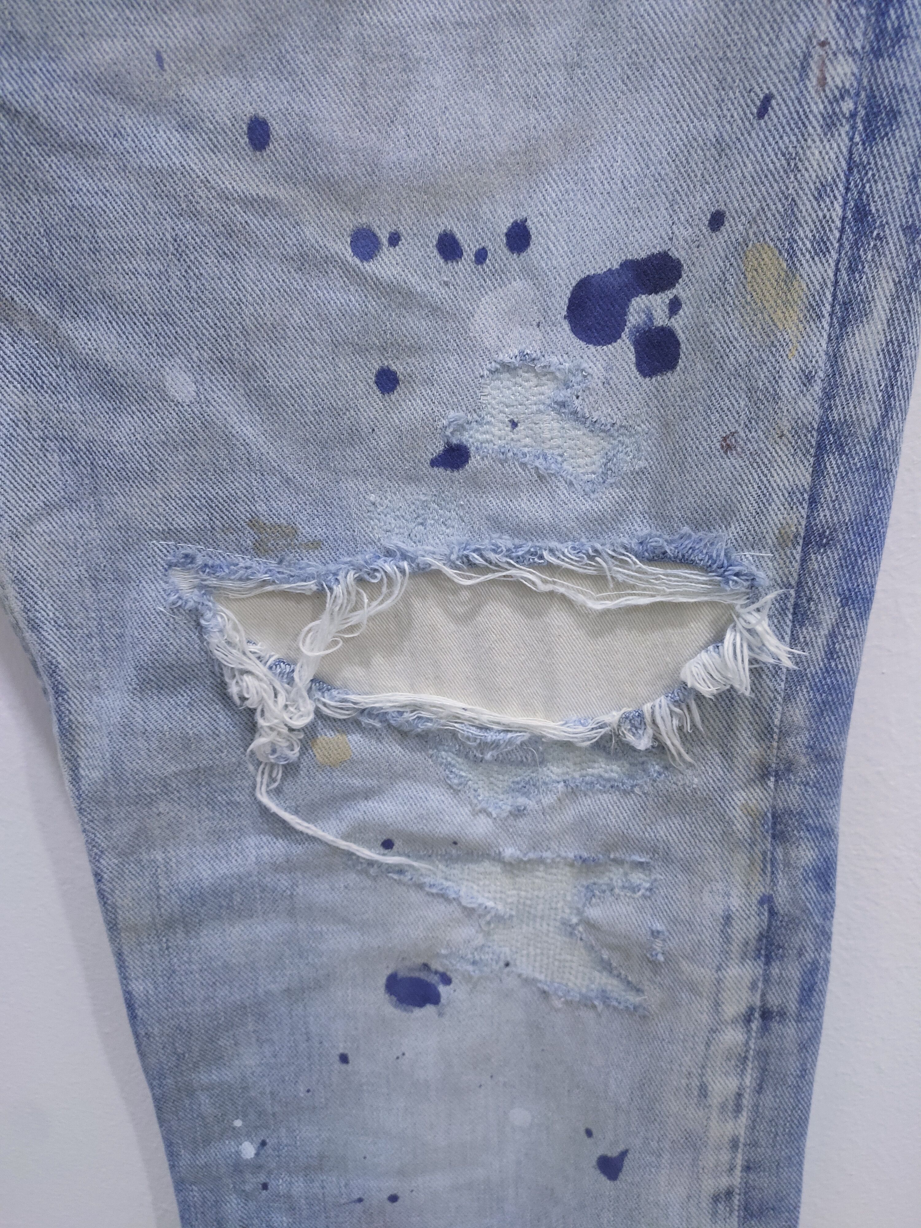 Japanese Brand × Seditionaries WIN & SONS Boro Patchwork Rugged Paint Splatter Denim Jeans Size US 30 / EU 46 - 12 Thumbnail