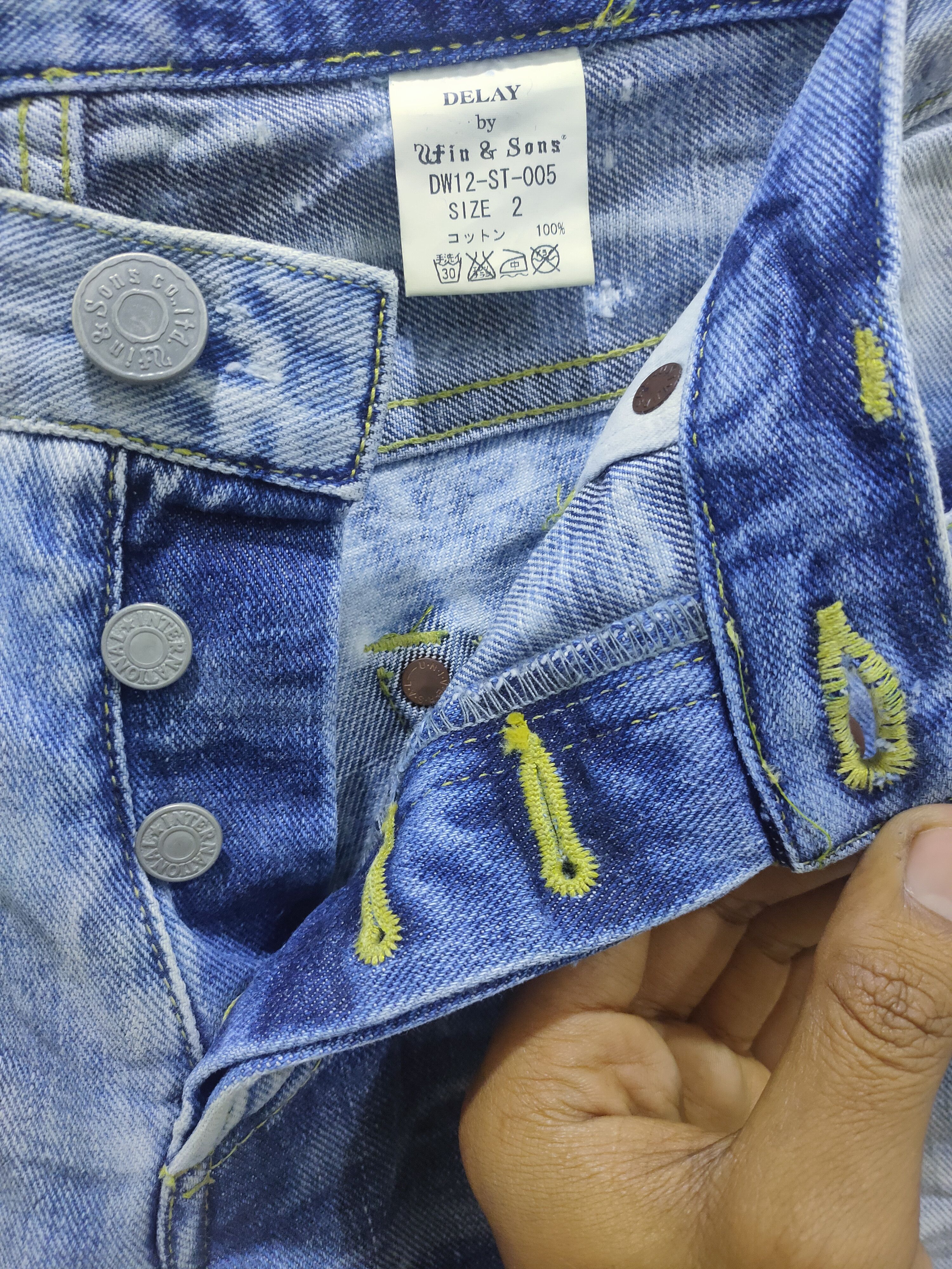 Japanese Brand × Seditionaries WIN & SONS Boro Patchwork Rugged Paint Splatter Denim Jeans Size US 30 / EU 46 - 20 Thumbnail