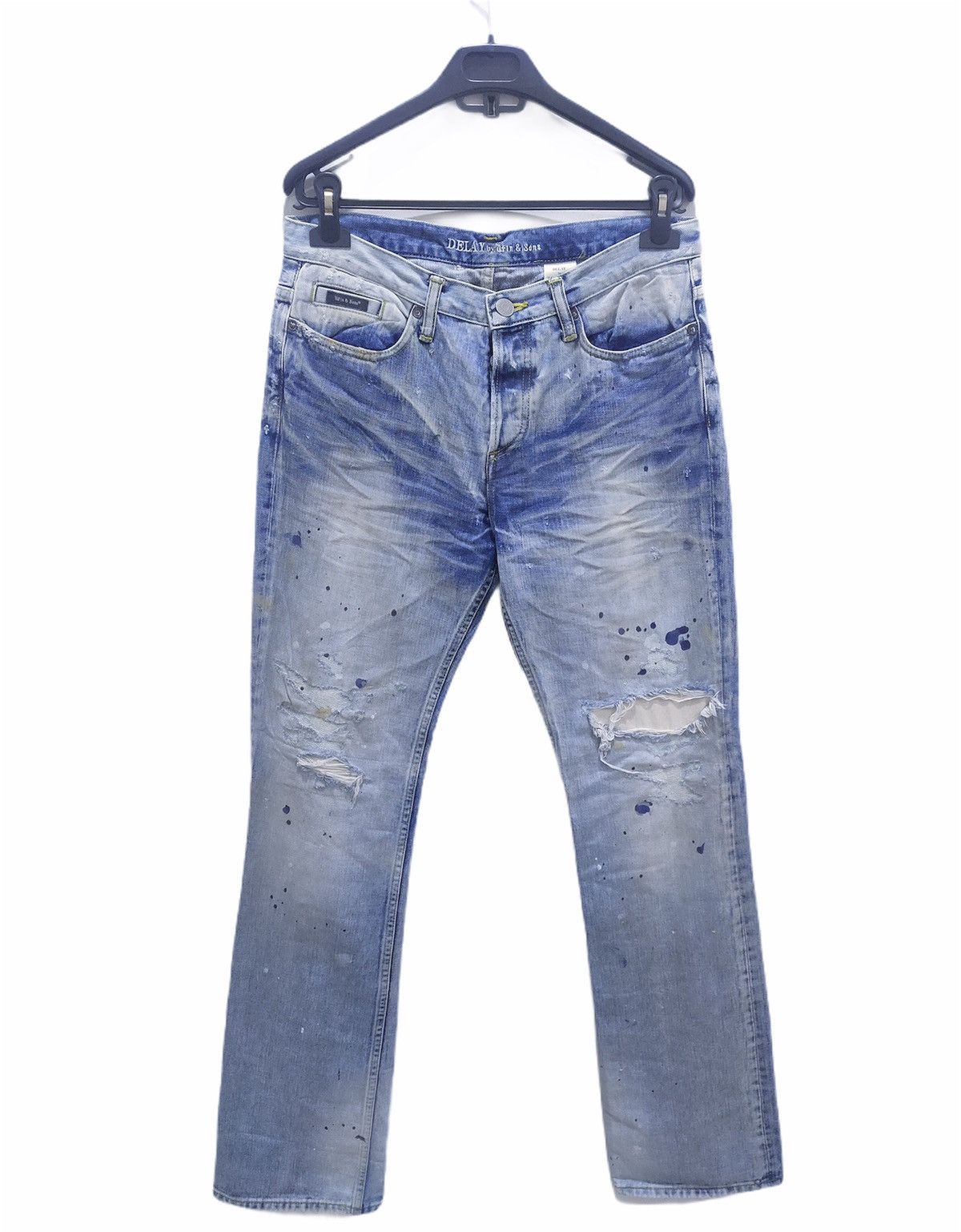 Japanese Brand × Seditionaries WIN & SONS Boro Patchwork Rugged Paint Splatter Denim Jeans Size US 30 / EU 46 - 1 Thumbnail