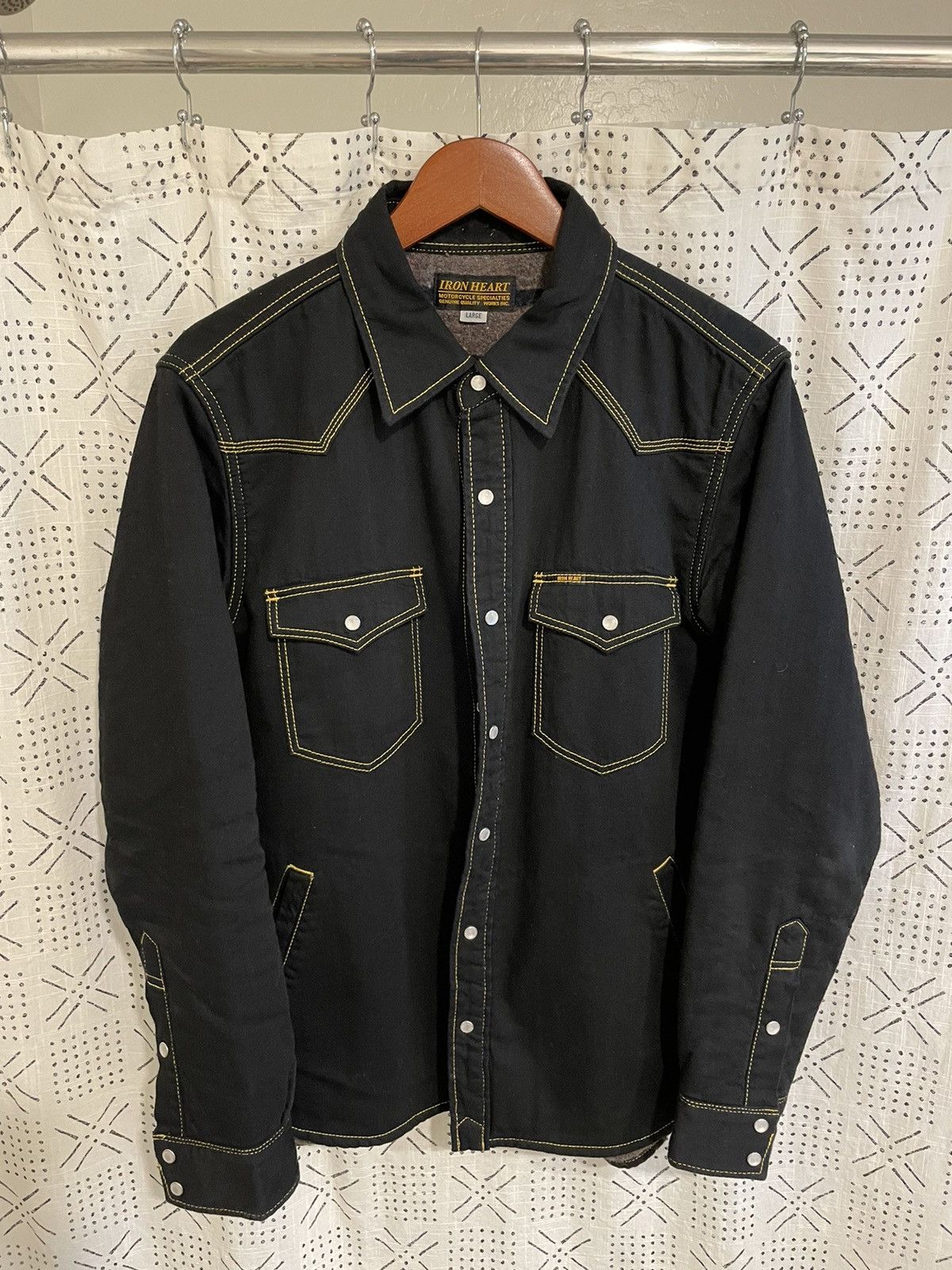 Iron Heart Iron Heart Ihsh-297 Denim Blanket Lined Cpo Shirt Black ...