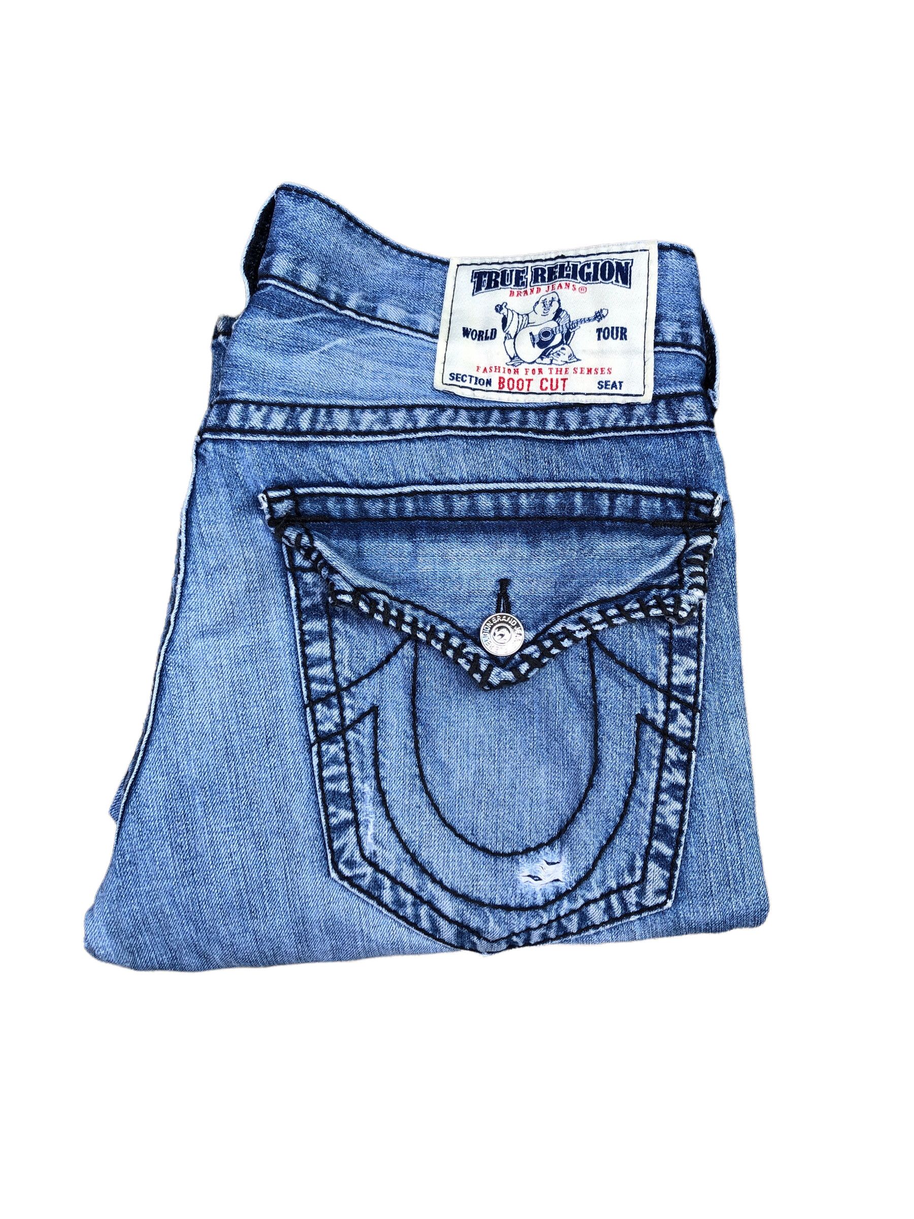 True Religion × Vintage Vintage True Religion Jeans Size 34 BOOT CUT Blue Size US 34 / EU 50 - 6 Thumbnail