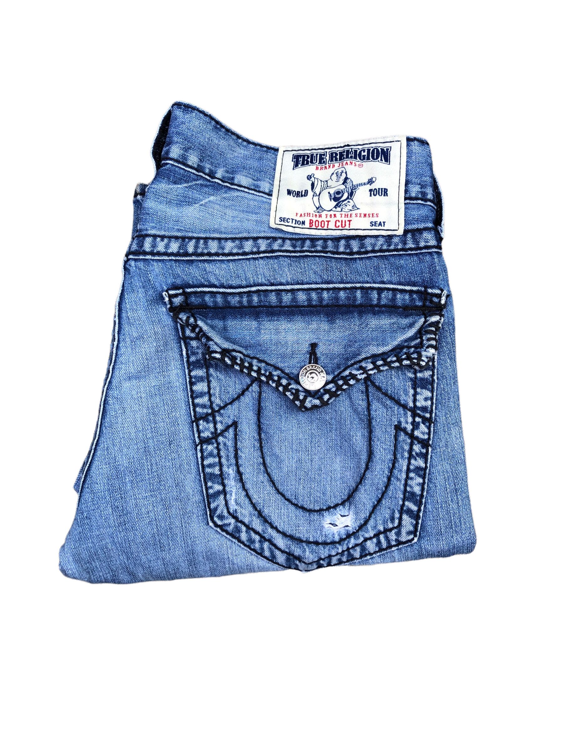 TRUE RELIGION IO レア34 RICKY BIG T 正規品 Vintage True Religion Jeans Mens 34 Denim Ricky Super T Flap
