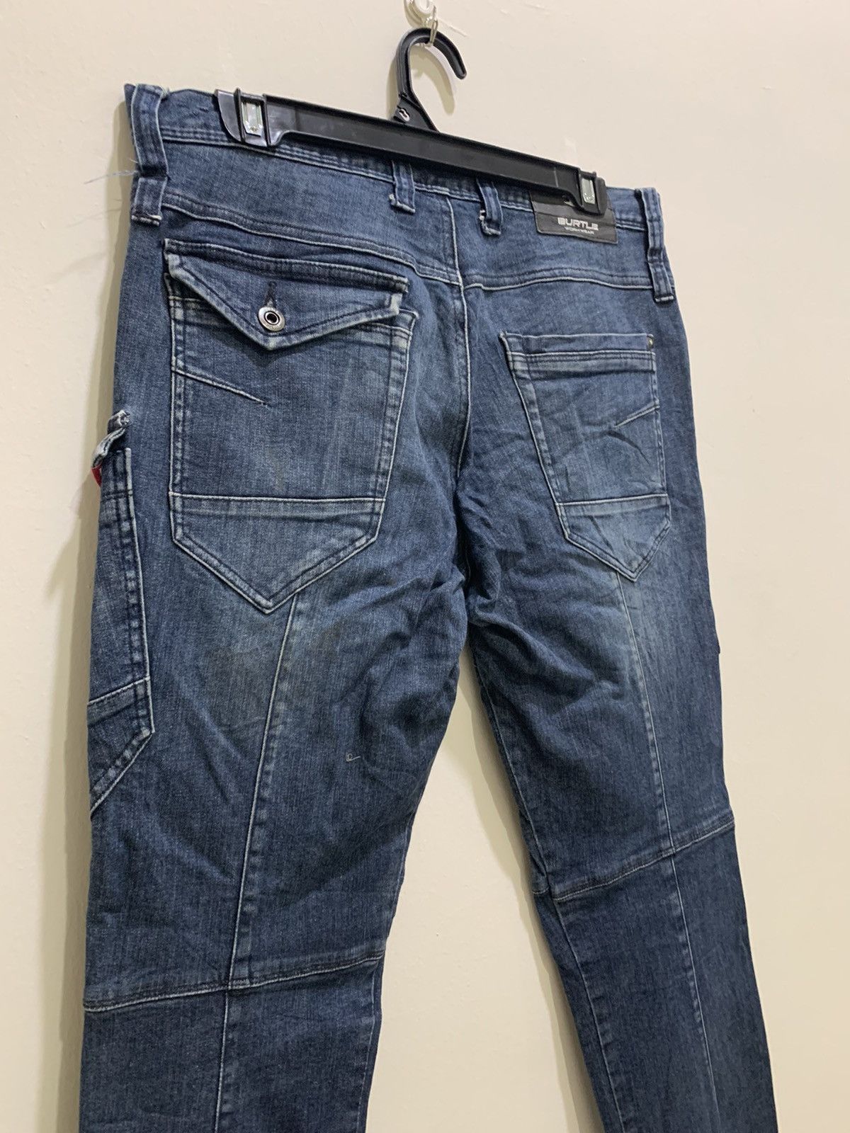 Seditionaries BURTLE 7 Pocket Workwear Patchwork Biker Denim Rider Jeans Size US 32 / EU 48 - 11 Thumbnail