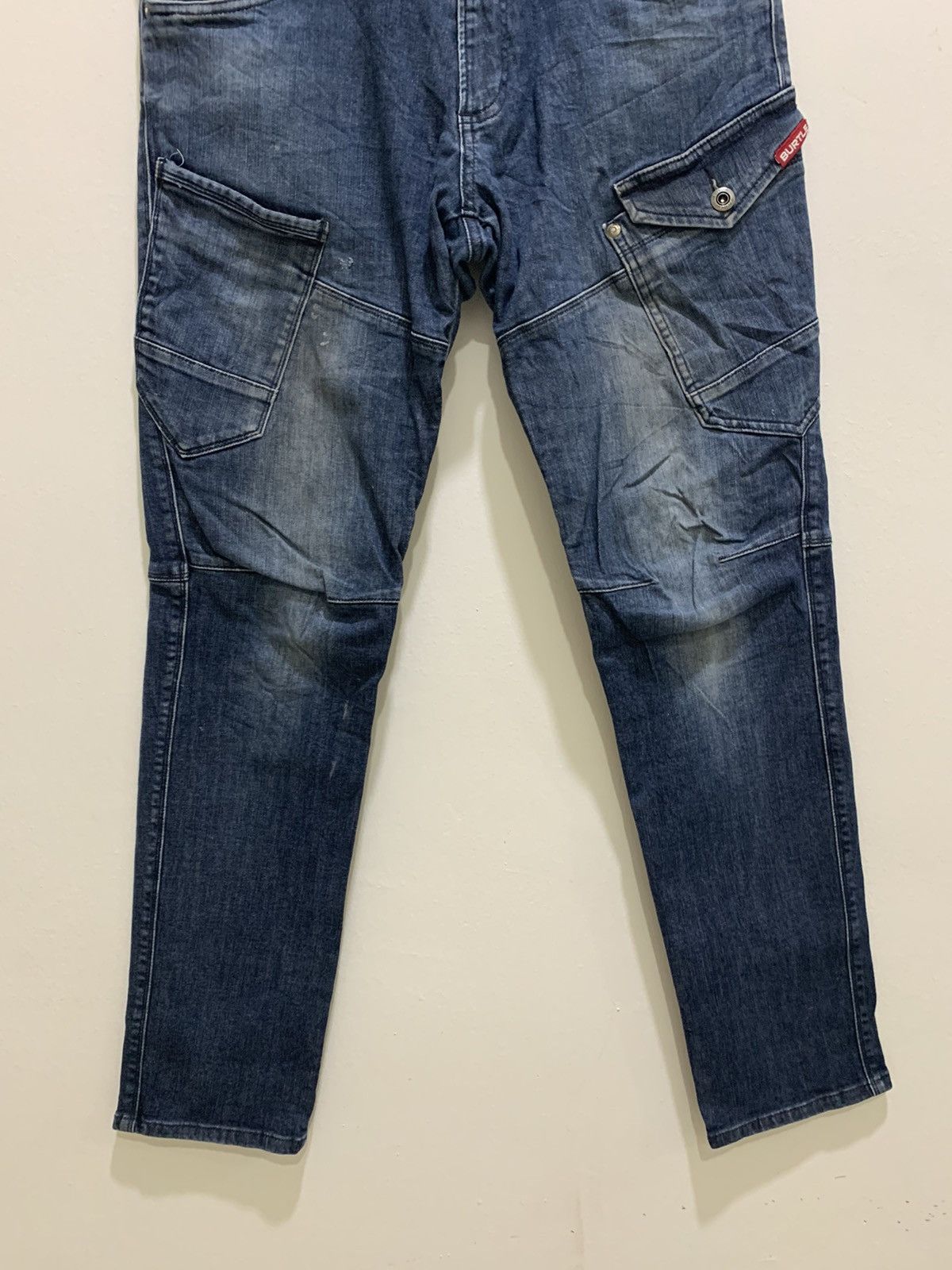 Seditionaries BURTLE 7 Pocket Workwear Patchwork Biker Denim Rider Jeans Size US 32 / EU 48 - 5 Thumbnail