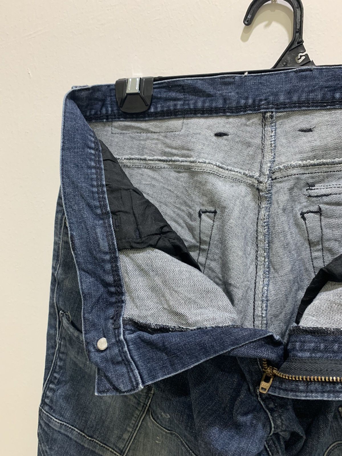 Seditionaries BURTLE 7 Pocket Workwear Patchwork Biker Denim Rider Jeans Size US 32 / EU 48 - 15 Thumbnail