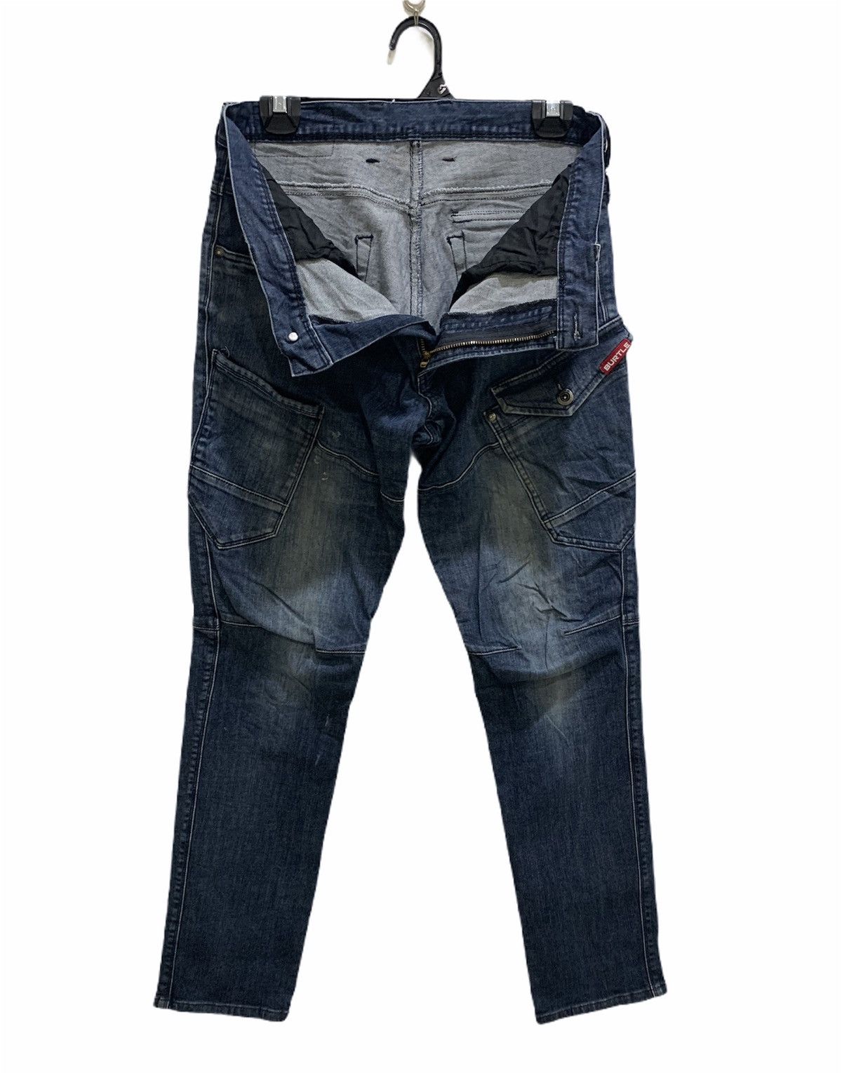 Seditionaries BURTLE 7 Pocket Workwear Patchwork Biker Denim Rider Jeans Size US 32 / EU 48 - 3 Thumbnail