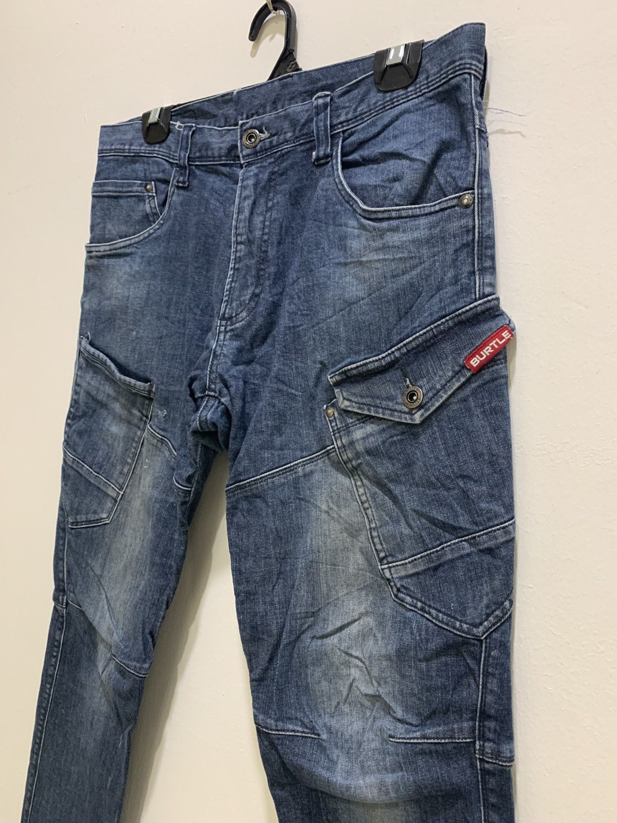 Seditionaries BURTLE 7 Pocket Workwear Patchwork Biker Denim Rider Jeans Size US 32 / EU 48 - 7 Thumbnail