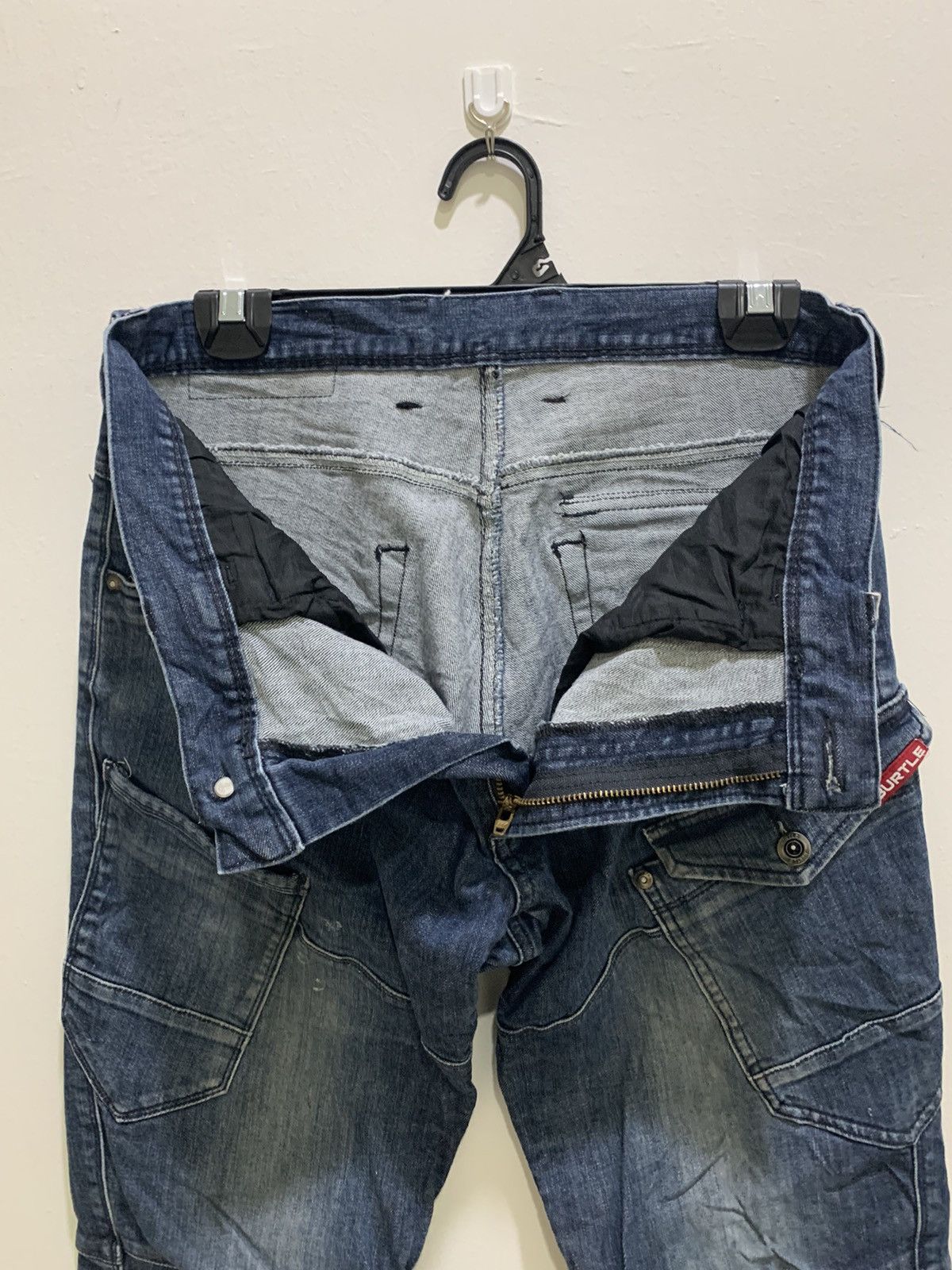 Seditionaries BURTLE 7 Pocket Workwear Patchwork Biker Denim Rider Jeans Size US 32 / EU 48 - 14 Thumbnail