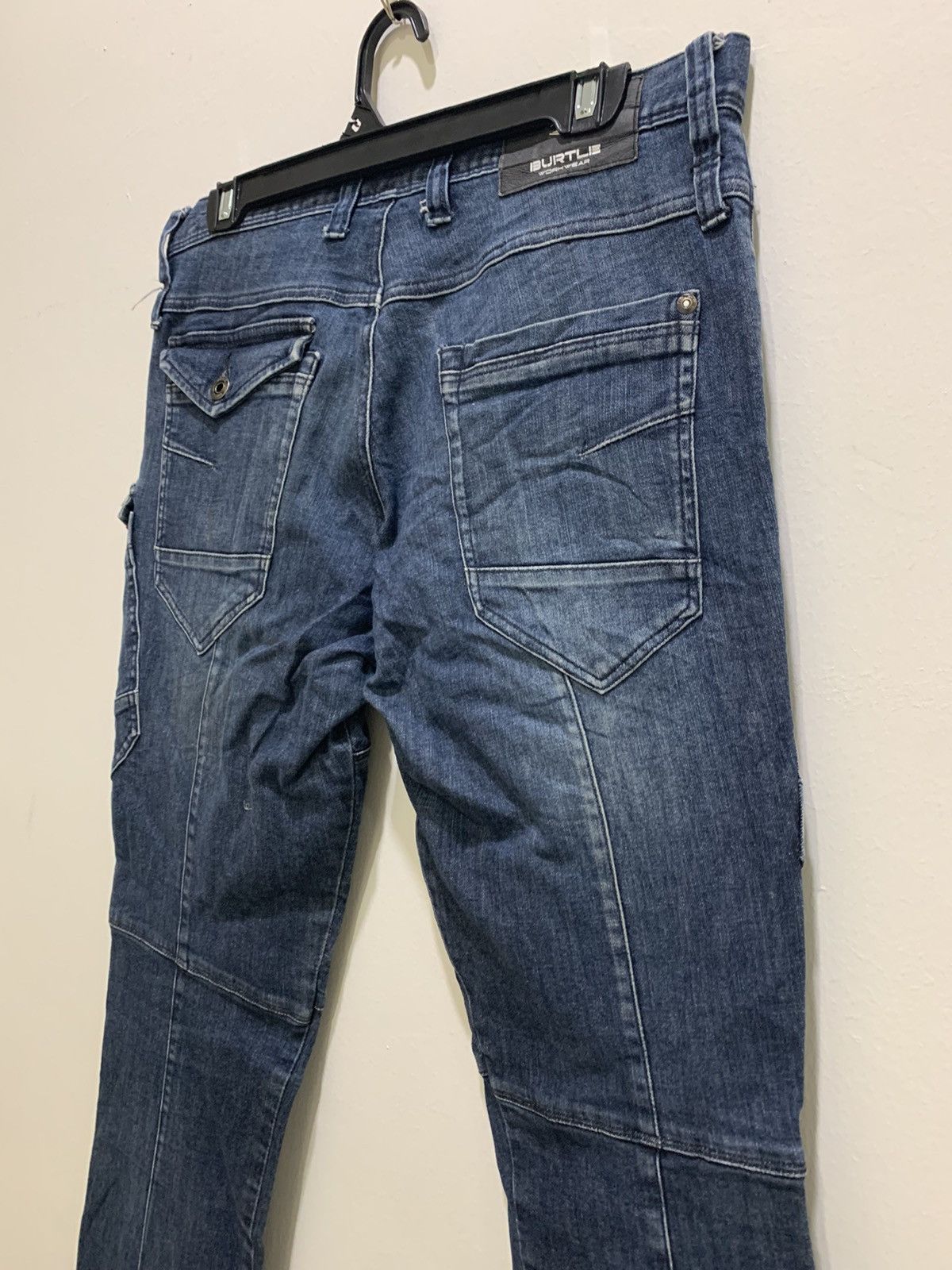 Seditionaries BURTLE 7 Pocket Workwear Patchwork Biker Denim Rider Jeans Size US 32 / EU 48 - 12 Thumbnail