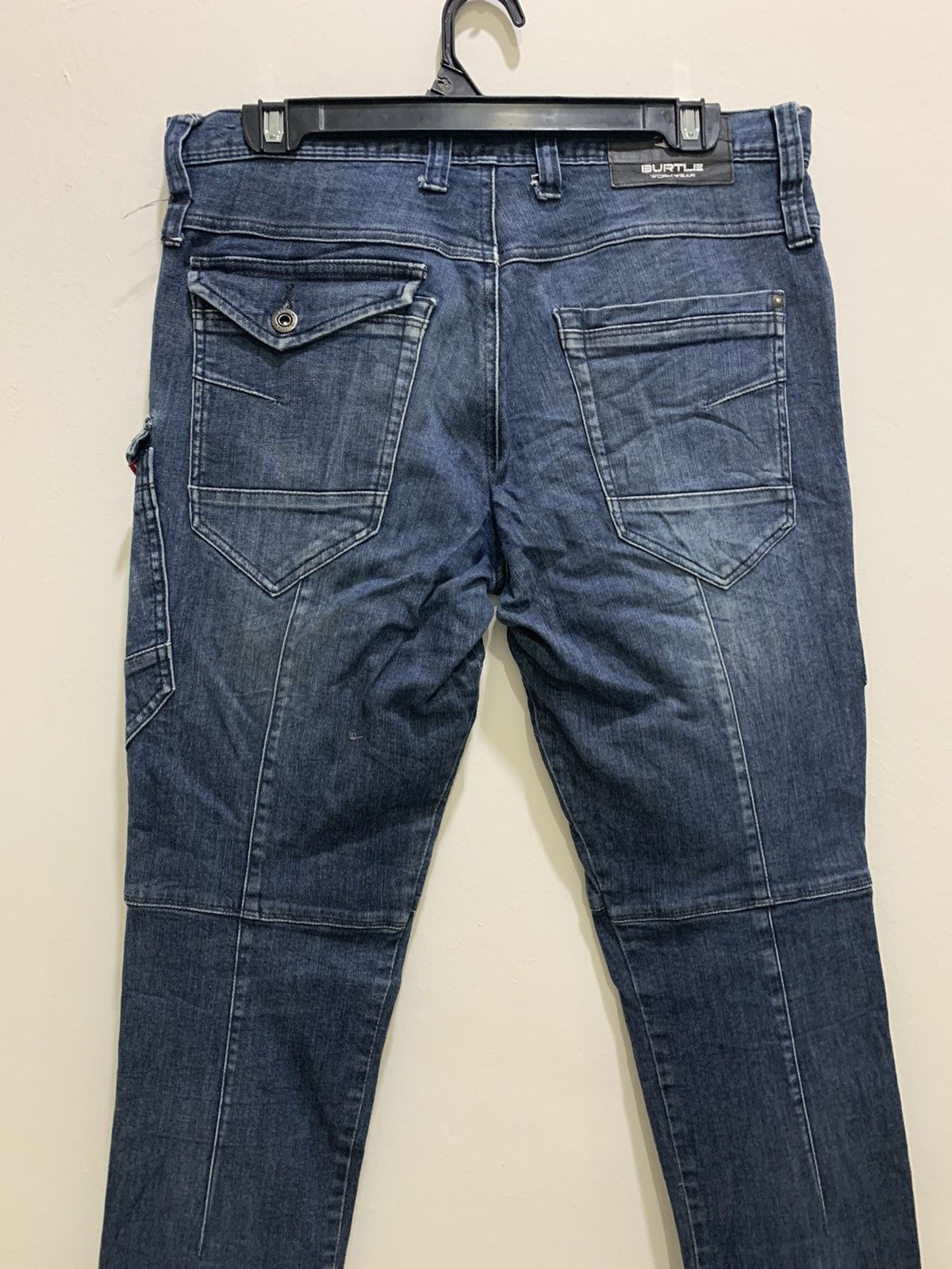 Seditionaries BURTLE 7 Pocket Workwear Patchwork Biker Denim Rider Jeans Size US 32 / EU 48 - 9 Thumbnail